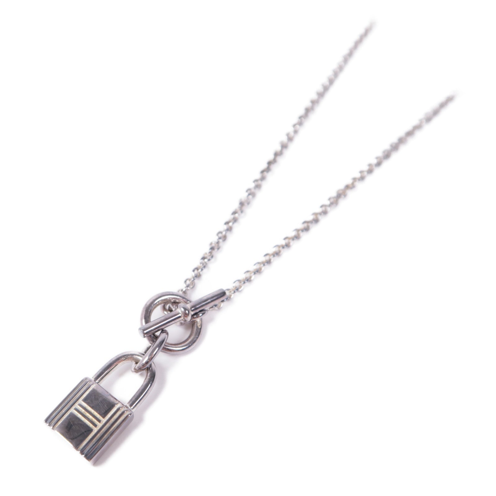 HERMES Kelly Cadenas Pendant Necklace Silver 925