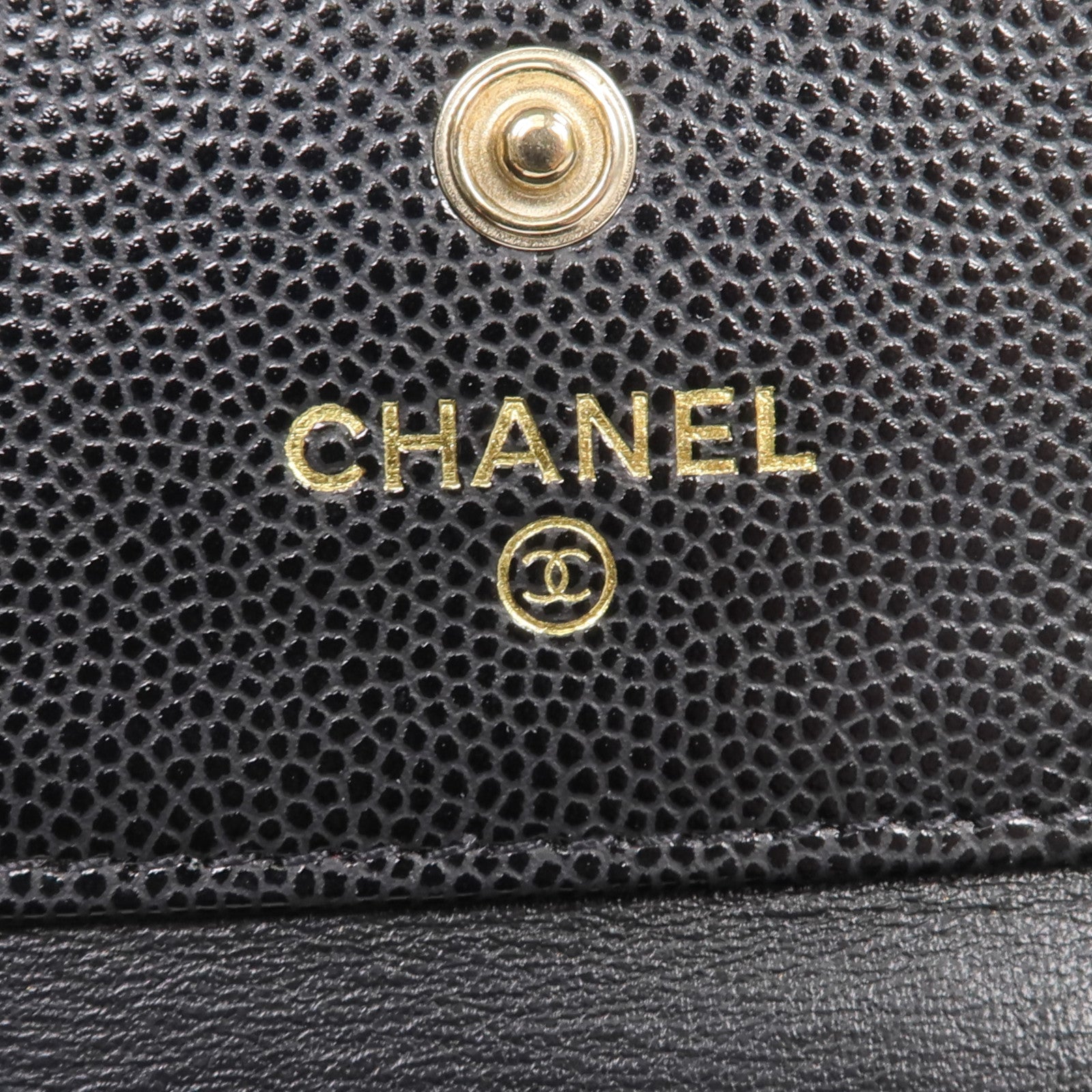 CHANEL 牛皮皮革Wallet金扣錢包