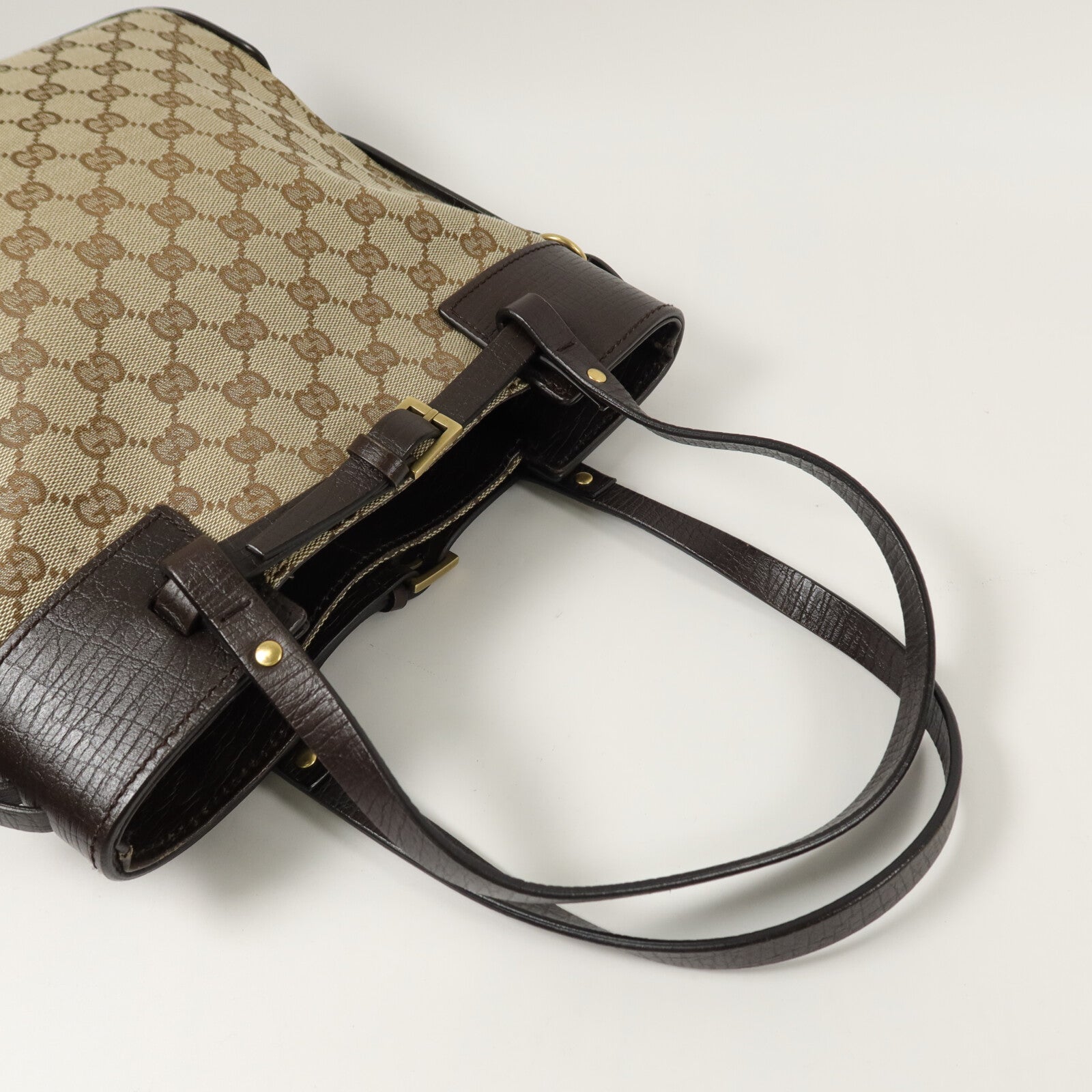 GUCCI 帆布/牛皮皮革Tote Bag手挽袋