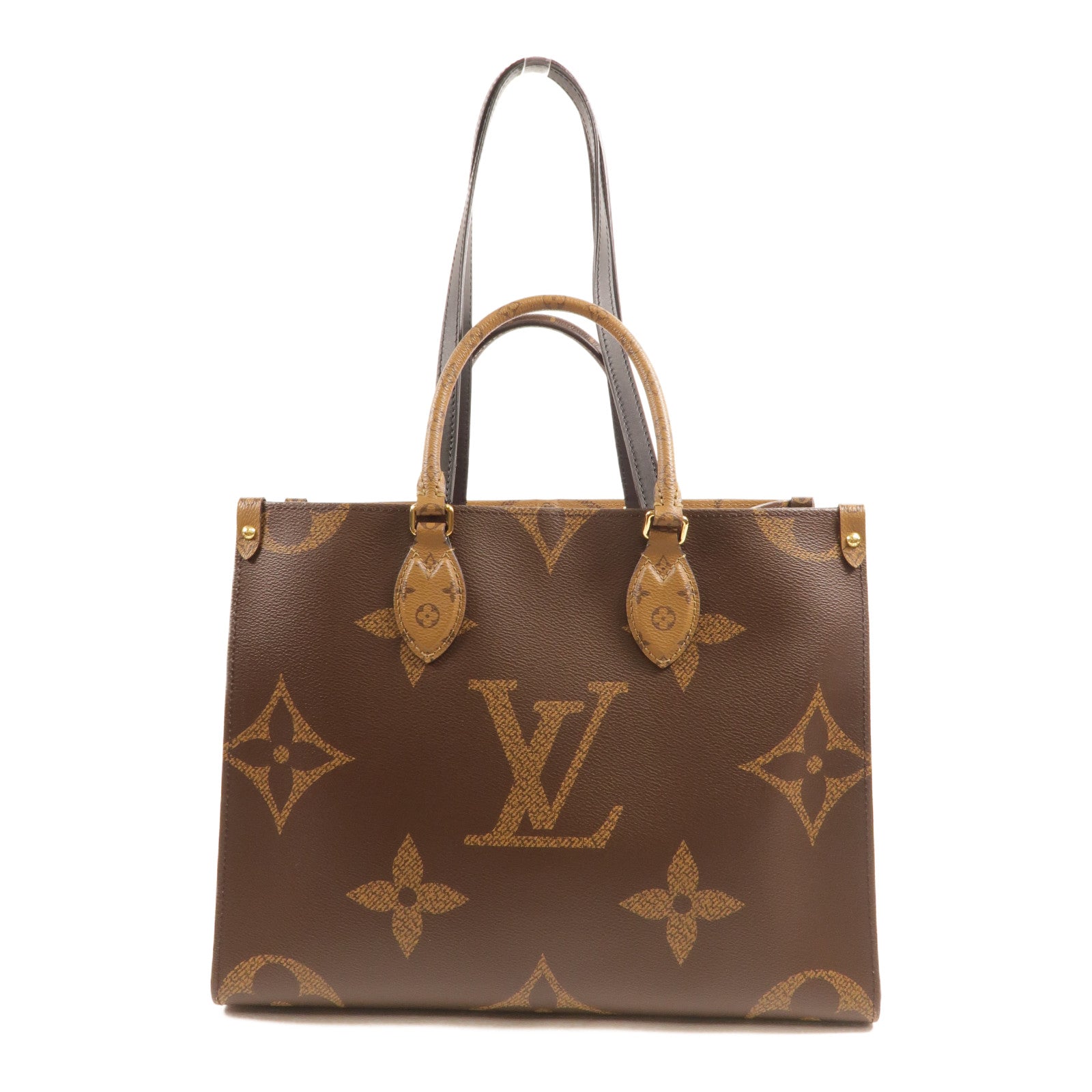 LOUIS VUITTON Monogram Giant On The Go MM金扣手挽肩背兩用袋