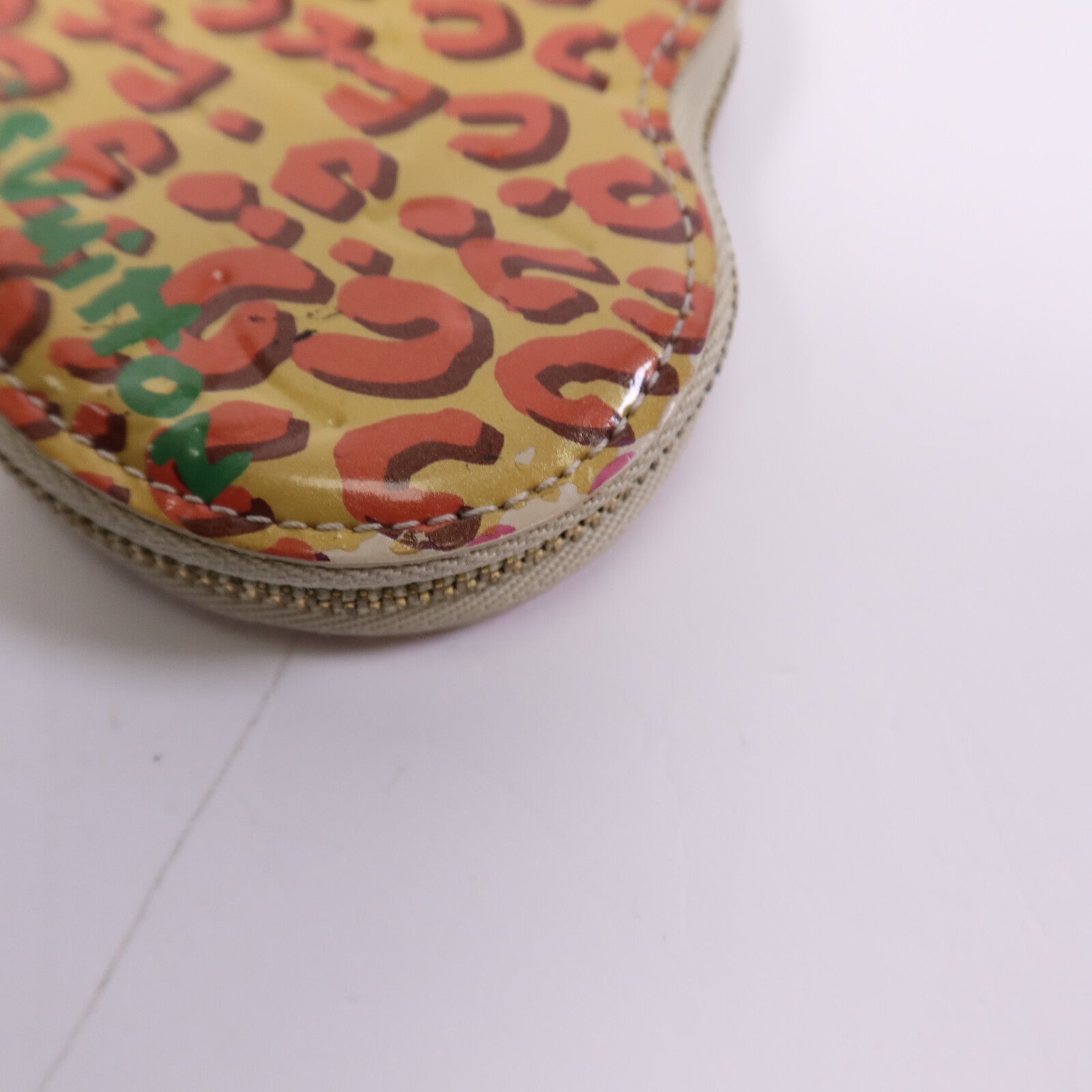 LOUIS VUITTON Vernis Leopard Porte Monnaie Coeur Broncorail金扣零錢包