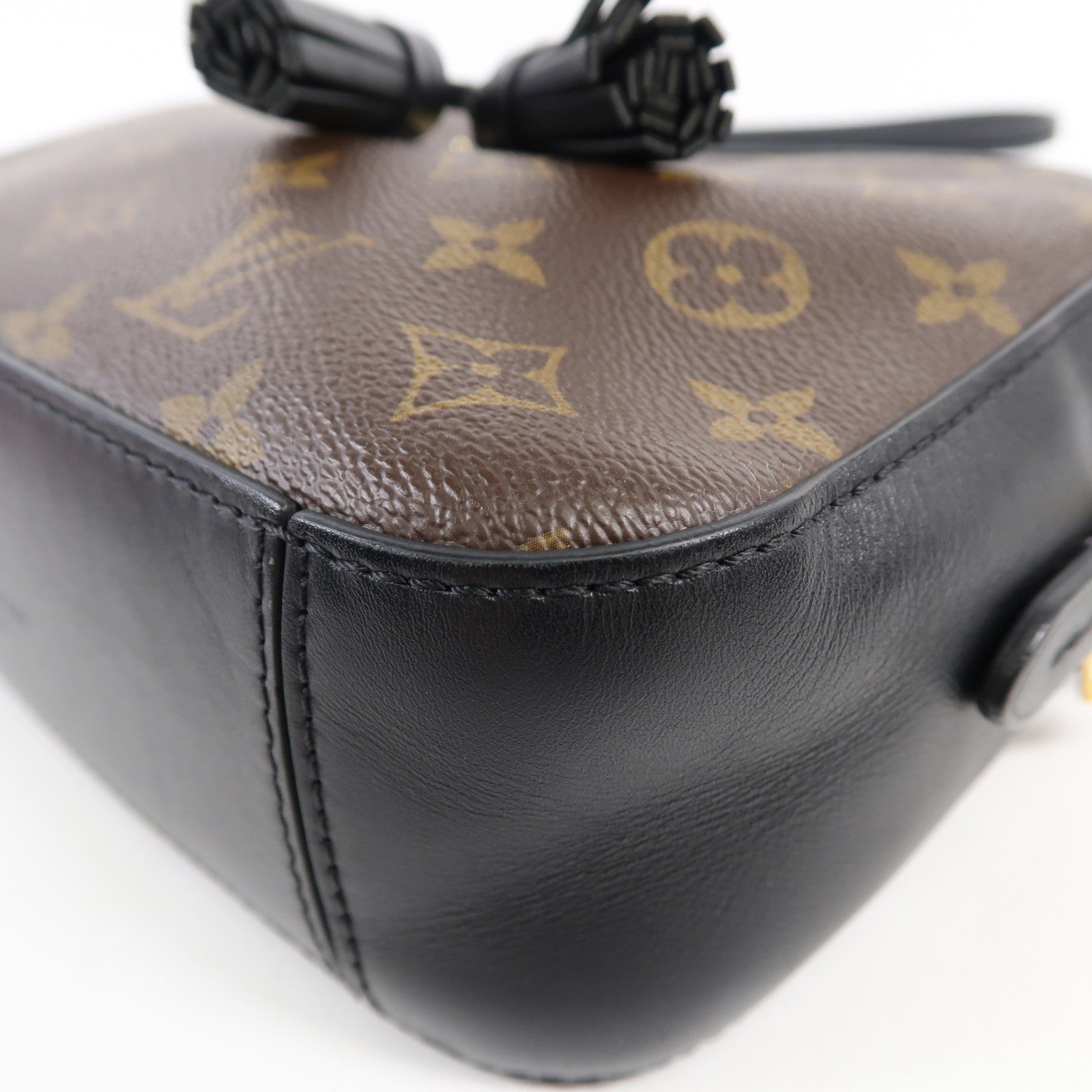 LOUIS VUITTON Monogram Saintonge金扣手挽袋棕色