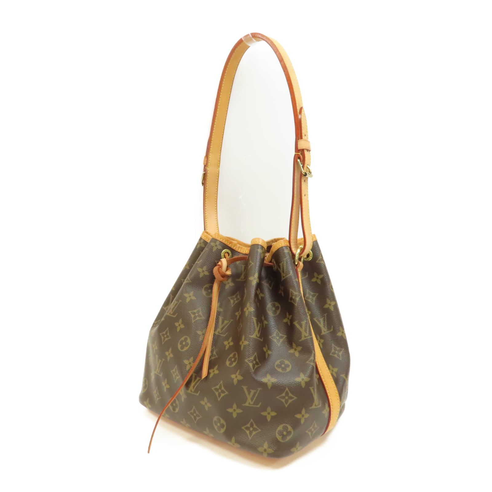 LOUIS VUITTON Monogram Petit Noe金扣肩背袋啡色