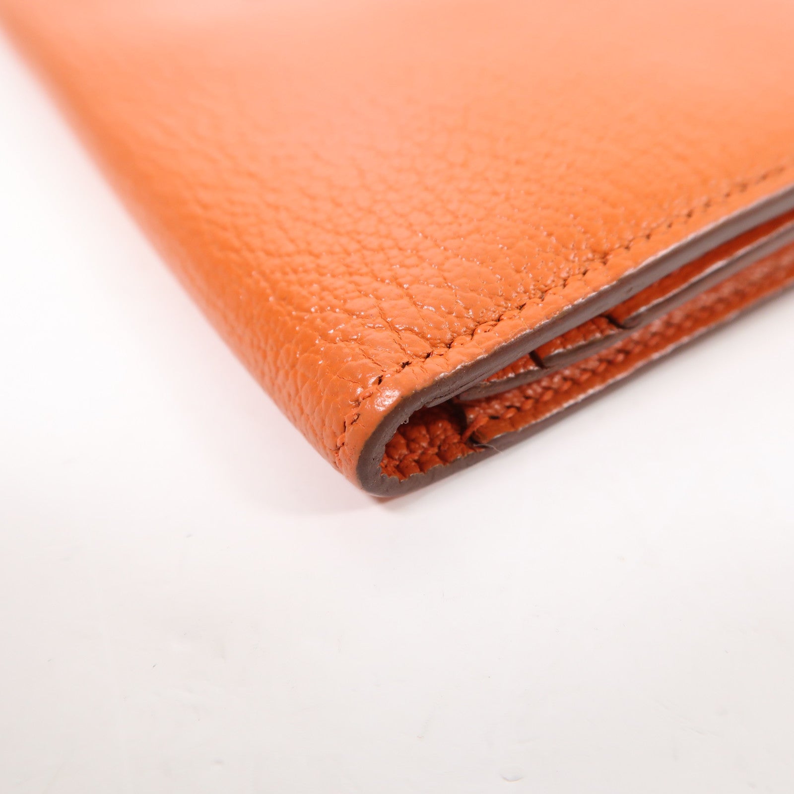 HERMES Chevre皮革Bean Long Wallet銀扣長錢包