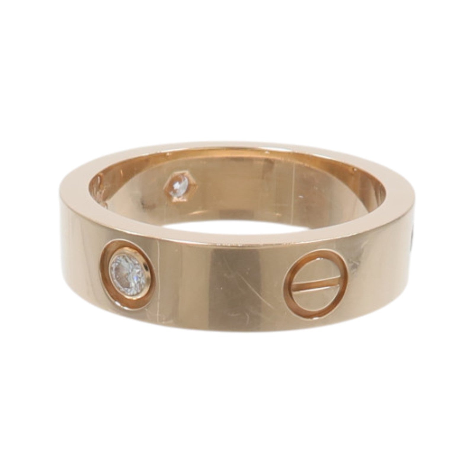 CARTIER 18K玫瑰金Love Ring 3P鑽石戒指