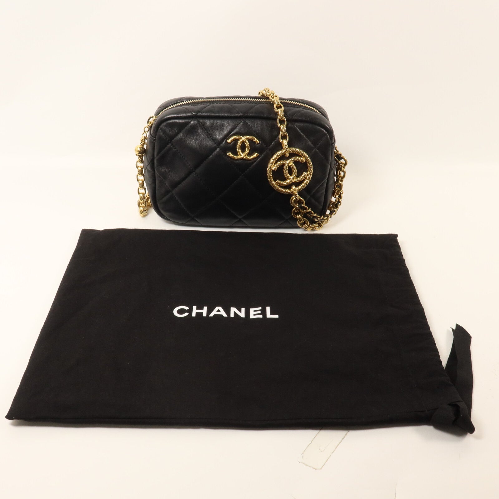CHANEL 牛皮皮革Camera Bag鏈帶肩背袋