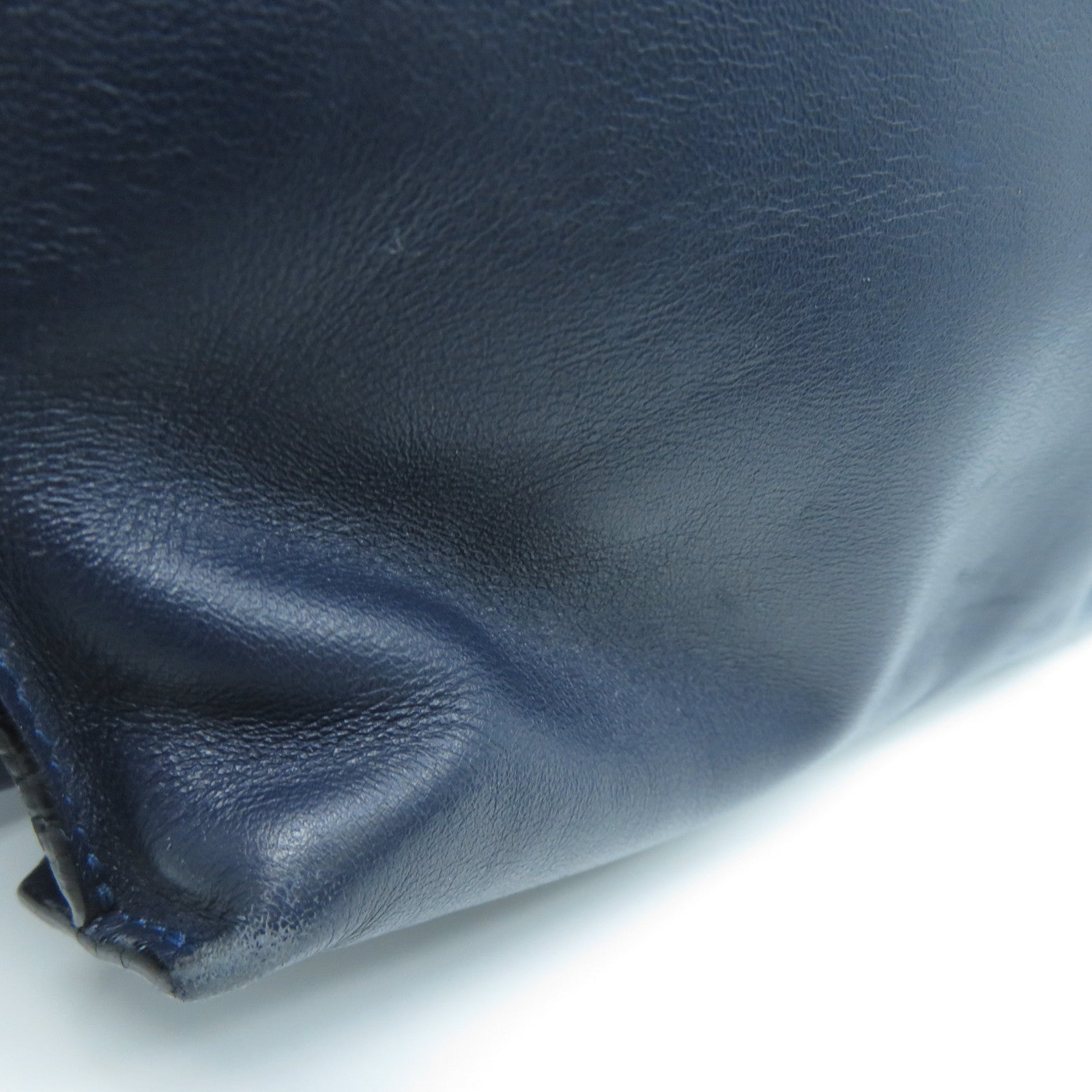 LOEWE 【激減優惠】牛皮皮革Shoulder Bag銀扣肩背袋深藍色