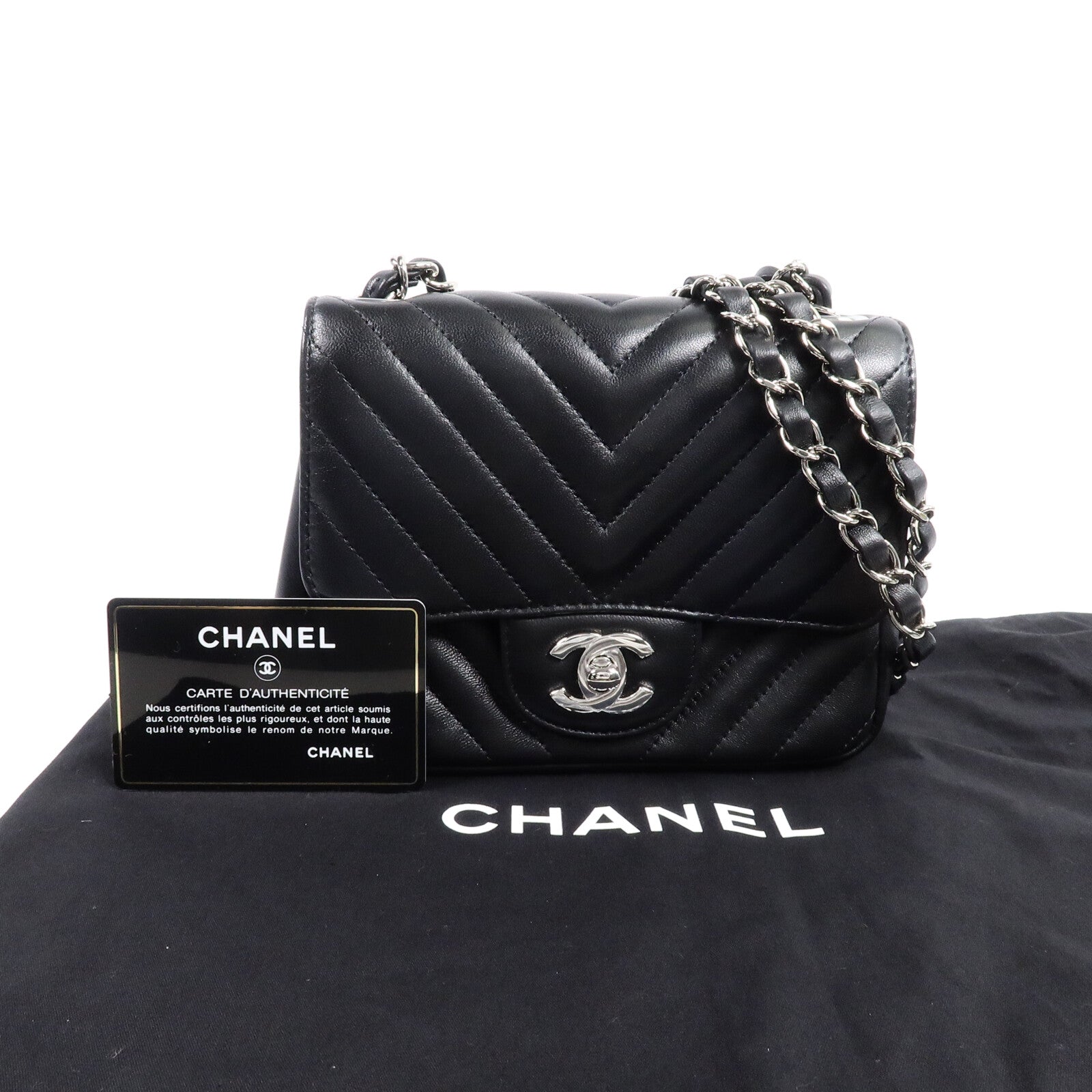CHANEL 羊皮皮革Mini Classic 17鏈帶肩背袋