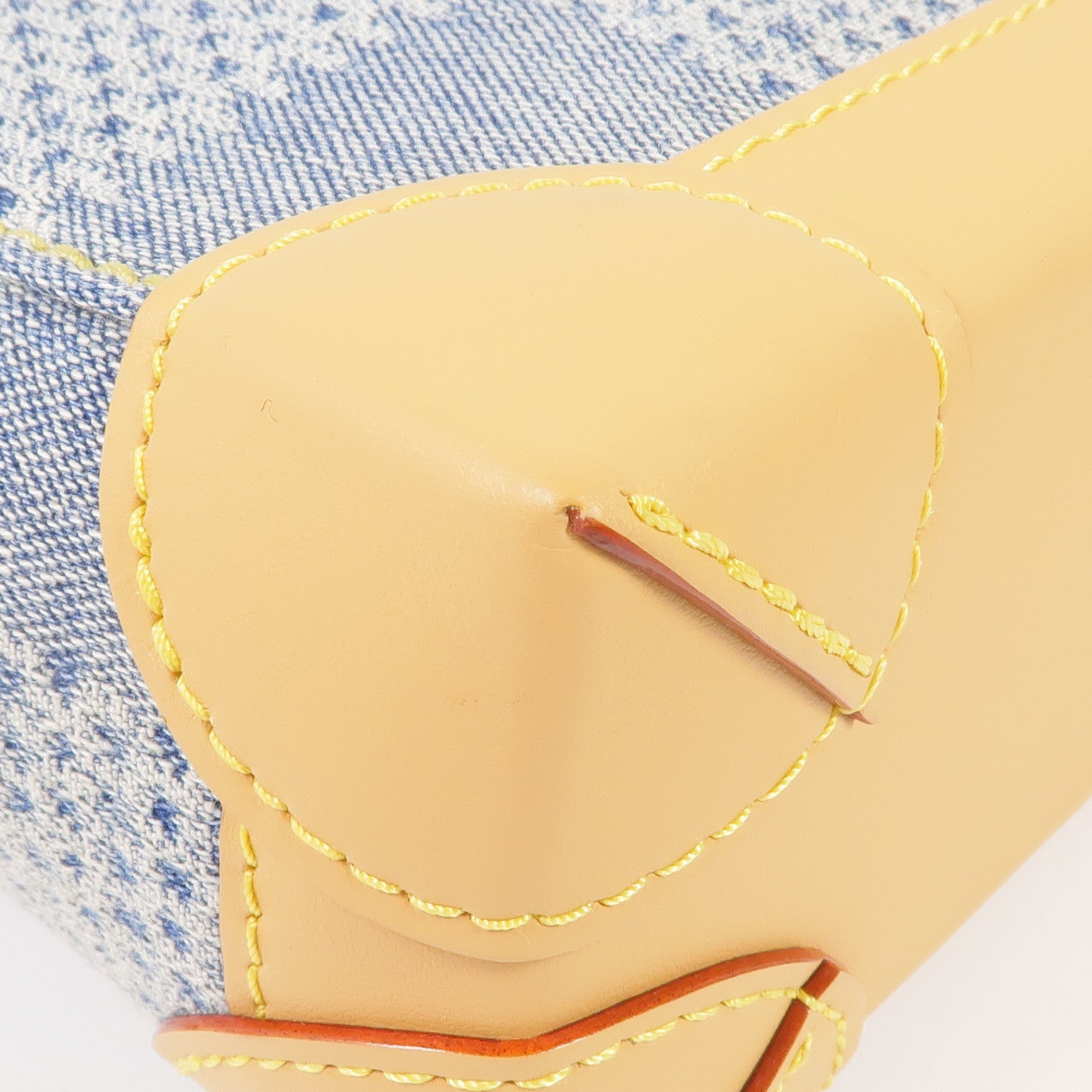 LOUIS VUITTON Damier Denim/牛皮皮革Nano Steamer金扣手挽肩背兩用袋