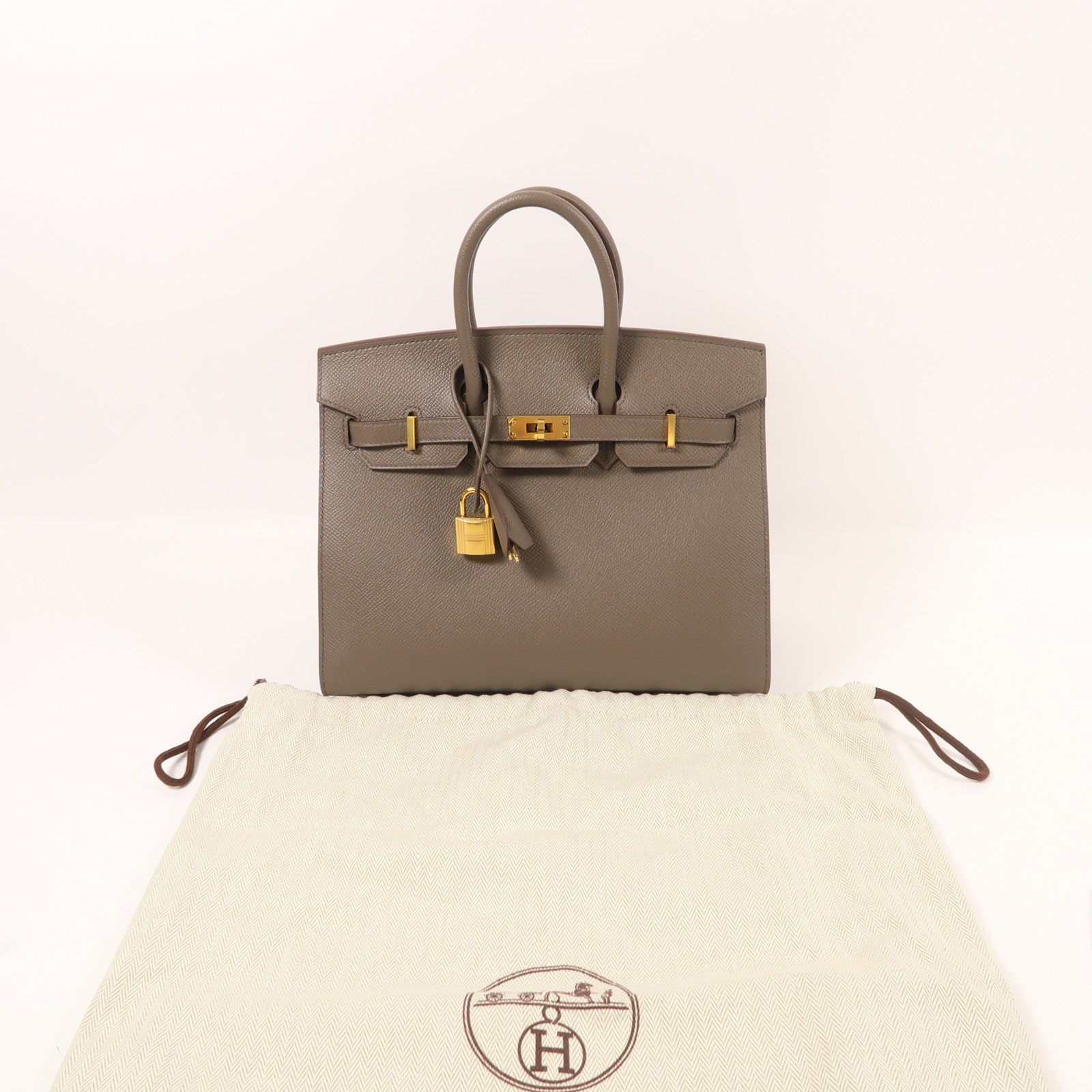 HERMES Epsom皮革Birkin 25金扣手挽袋