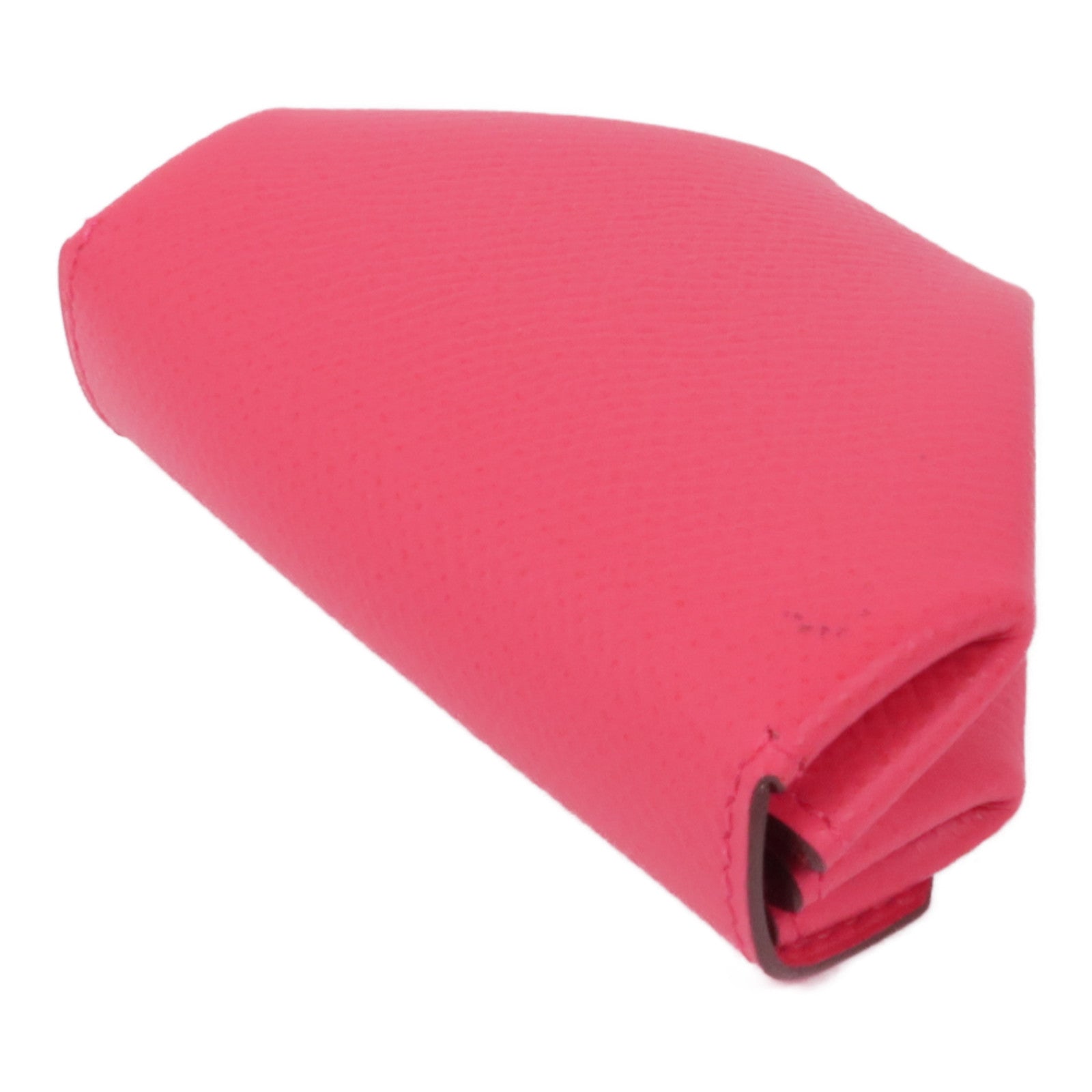 HERMES PHW Coin Case Calfskin Leather Red