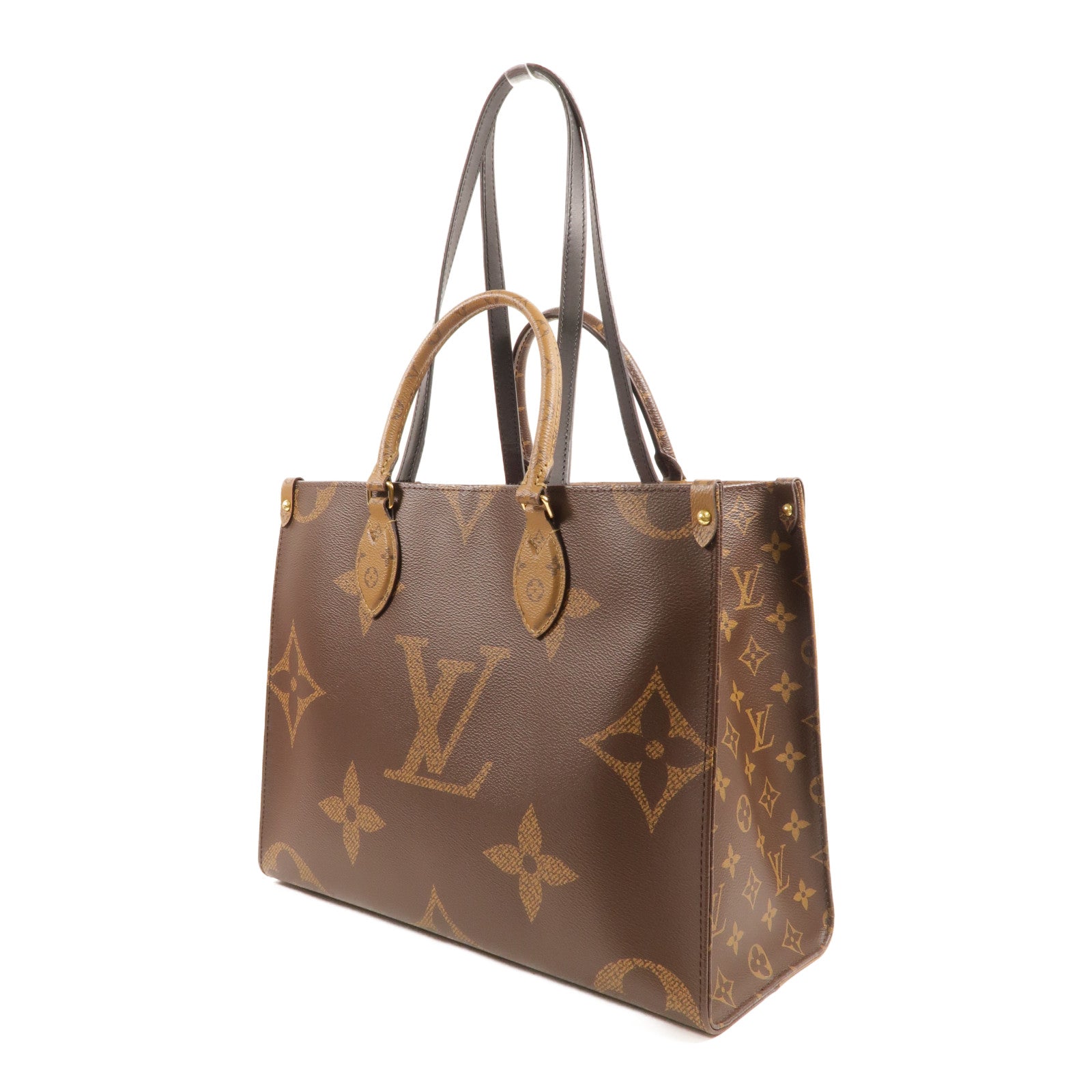 LOUIS VUITTON Monogram Giant On The Go MM金扣手挽肩背兩用袋