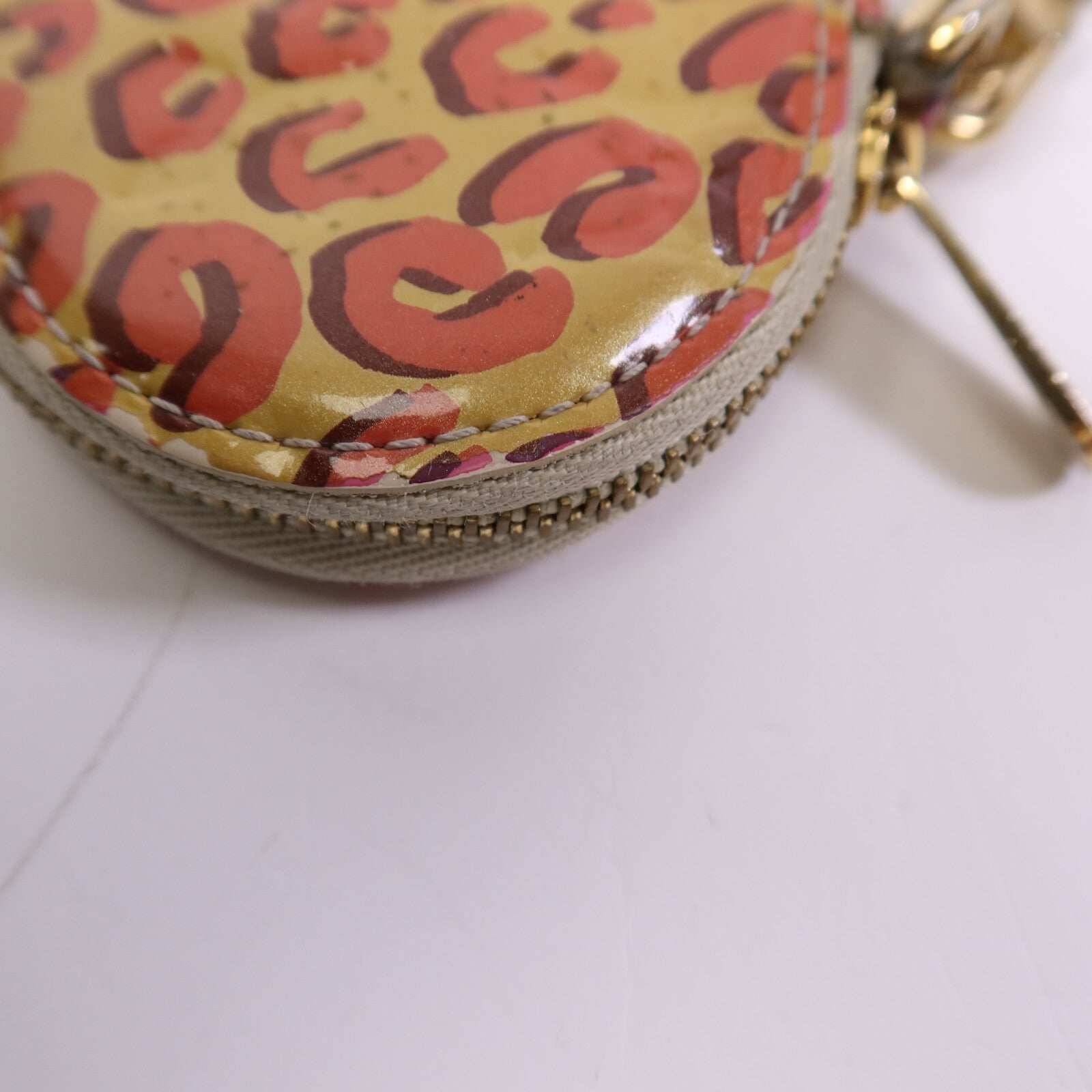 LOUIS VUITTON Vernis Leopard Porte Monnaie Coeur Broncorail金扣零錢包