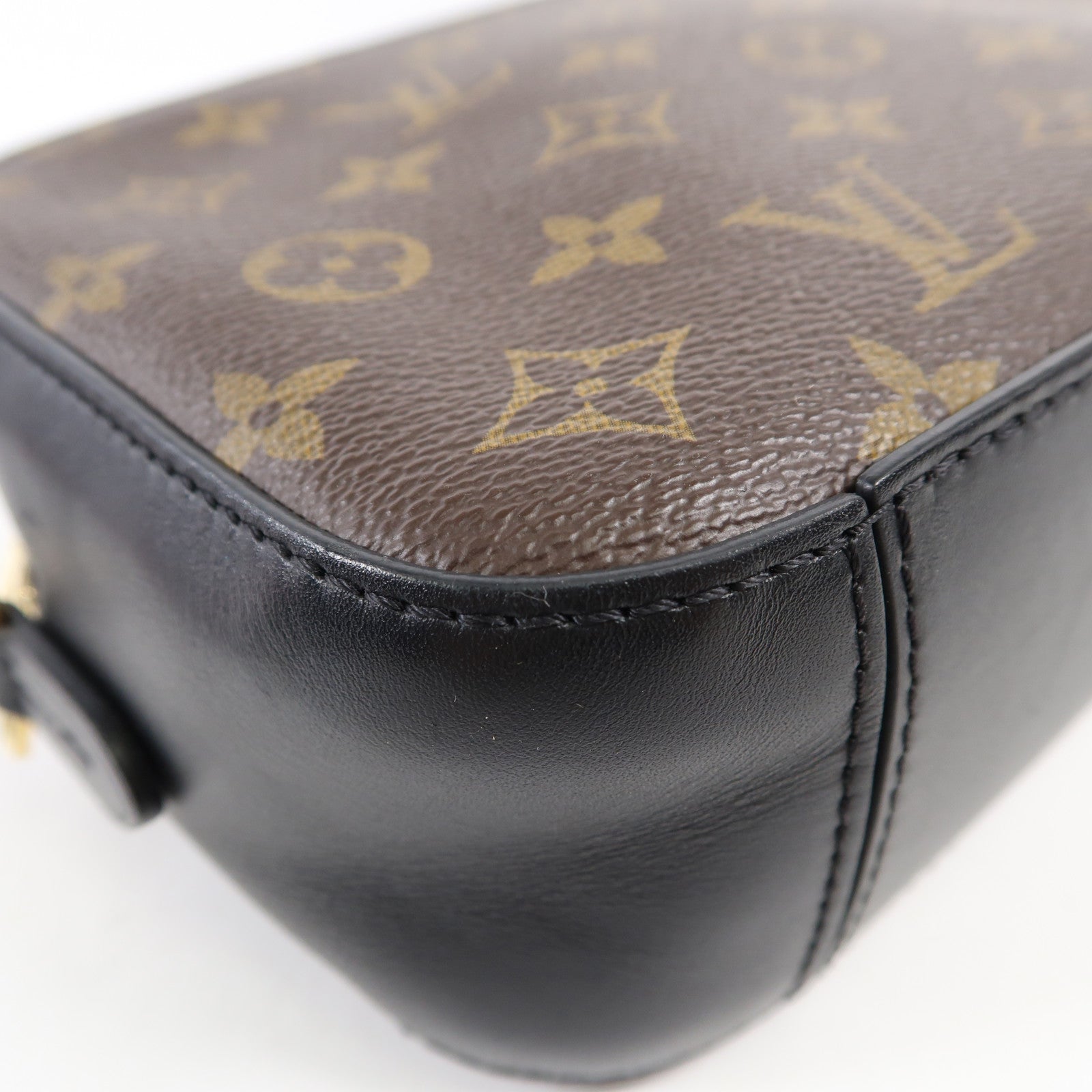 LOUIS VUITTON Monogram Saintonge金扣手挽袋棕色