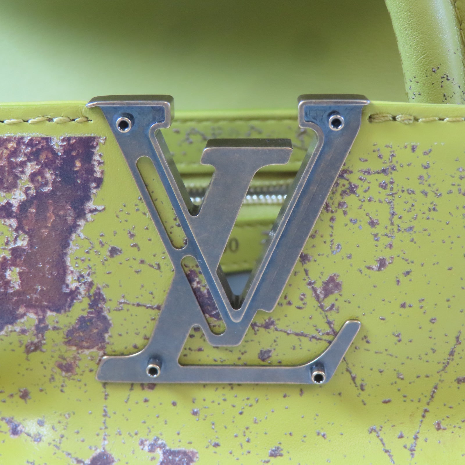 LOUIS VUITTON 【激減優惠】牛皮皮革Kennedy Yanko Artycapucines MM銅扣/金扣手挽肩背兩用袋黃色