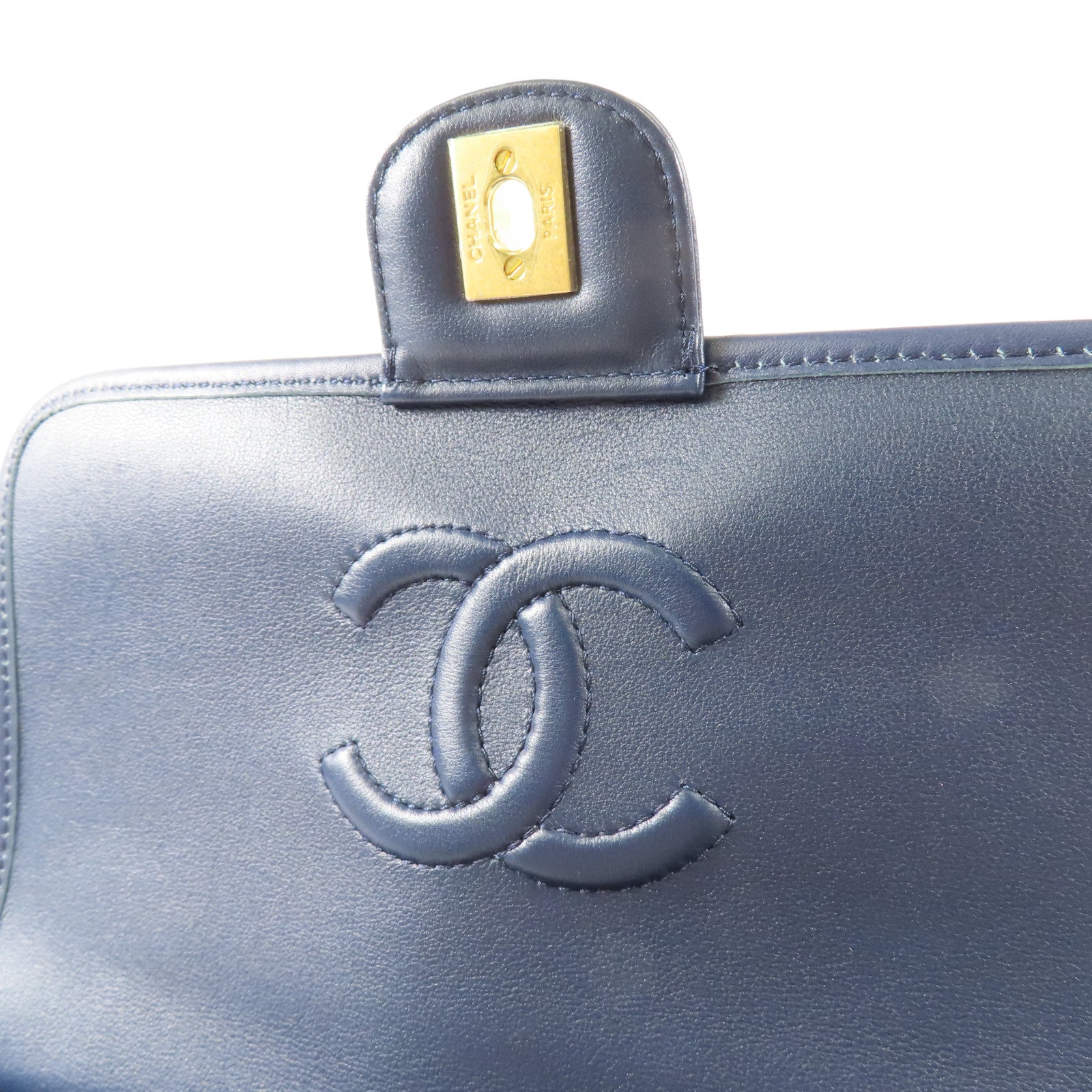 CHANEL 【激減優惠】斜紋軟呢Small Flap Bag Top Handle金扣手挽肩背兩用袋