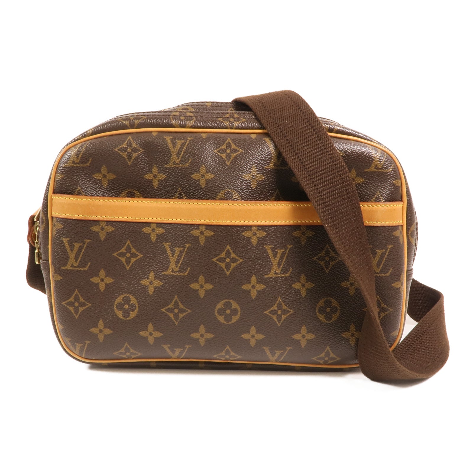 LOUIS VUITTON Monogram Reporter PM金扣肩背袋