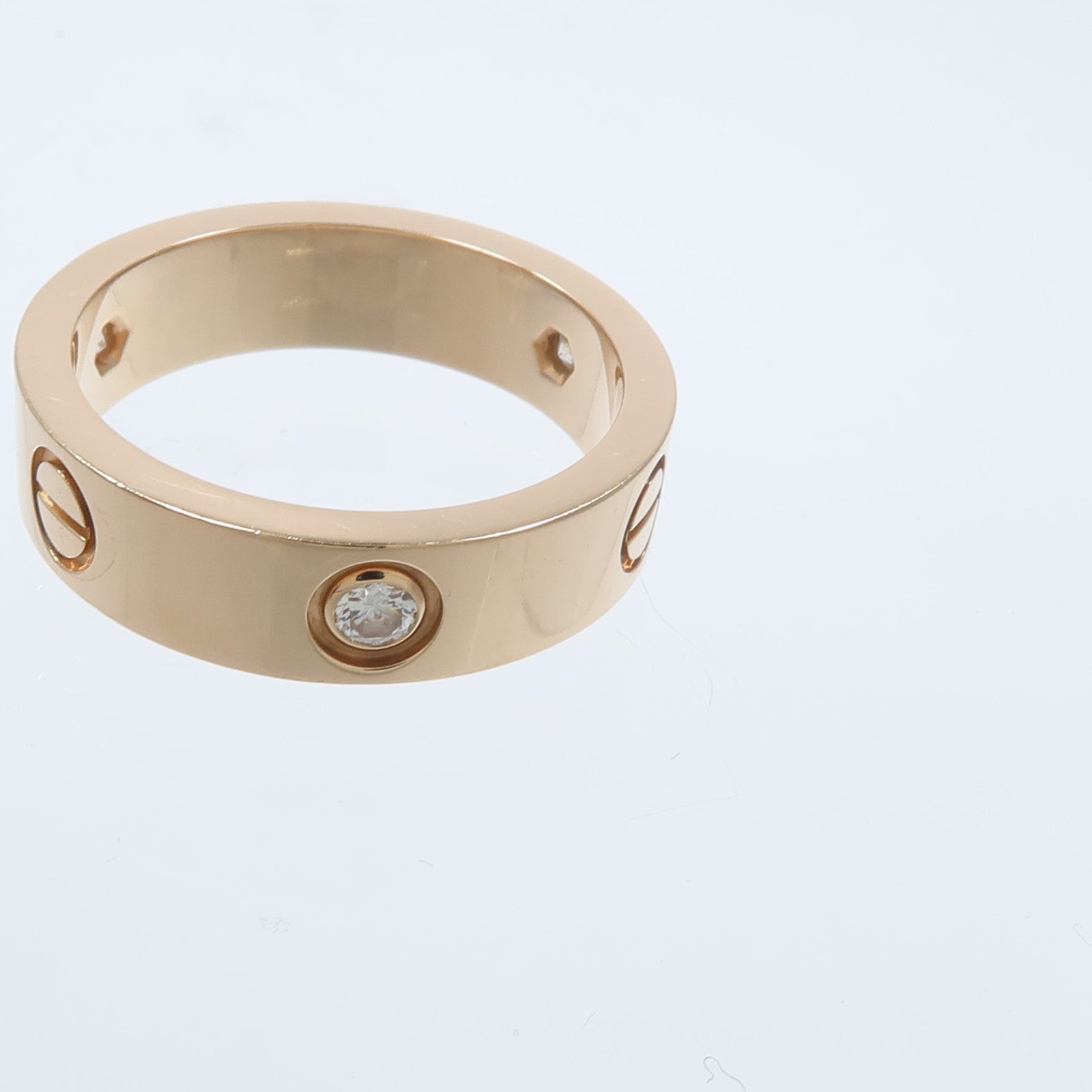 CARTIER 18K玫瑰金Love Ring 3P鑽石戒指