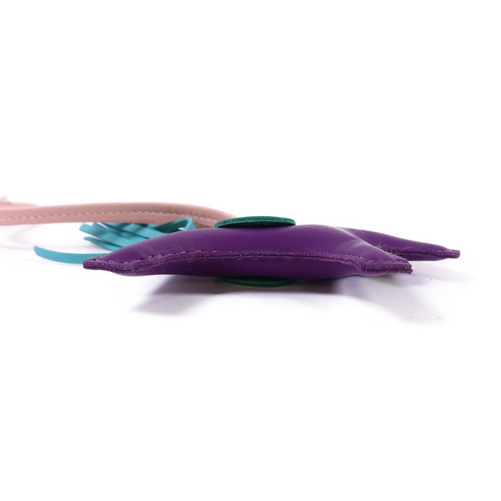 HERMES Milo皮革Rodeo PM掛飾Violet