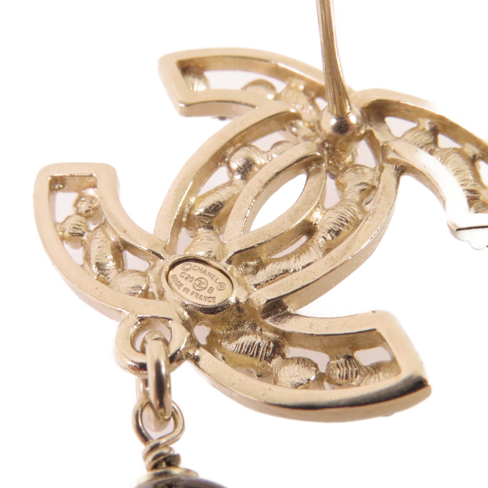 CHANEL 金屬/仿珍珠/水鑽CC Earrings金扣耳環金色/黑色/粉紅色