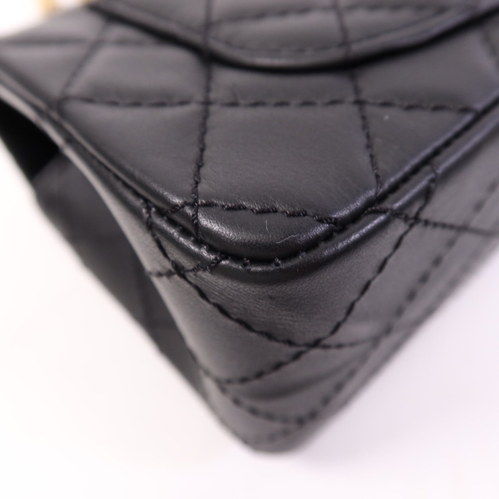 CHANEL 牛皮皮革Mini 2.55金扣鏈帶肩背袋
