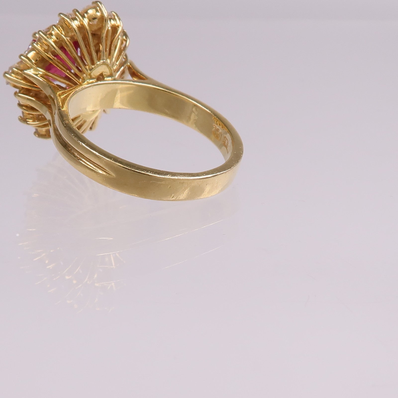 JEWELRY 【激減優惠】18K黃金Ruby Diamond Ring紅寶石/鑽石戒指US#5