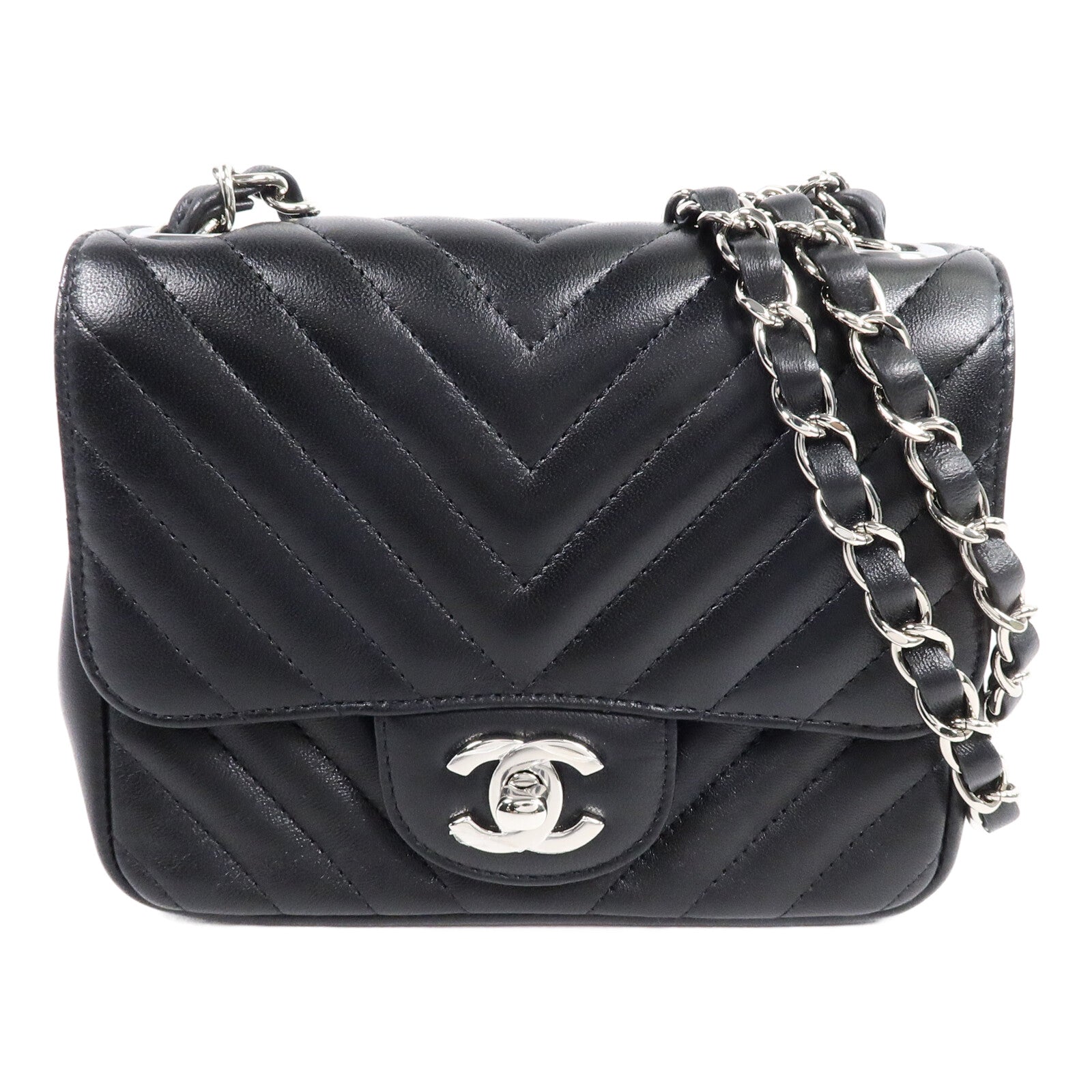 CHANEL 羊皮皮革Mini Classic 17鏈帶肩背袋