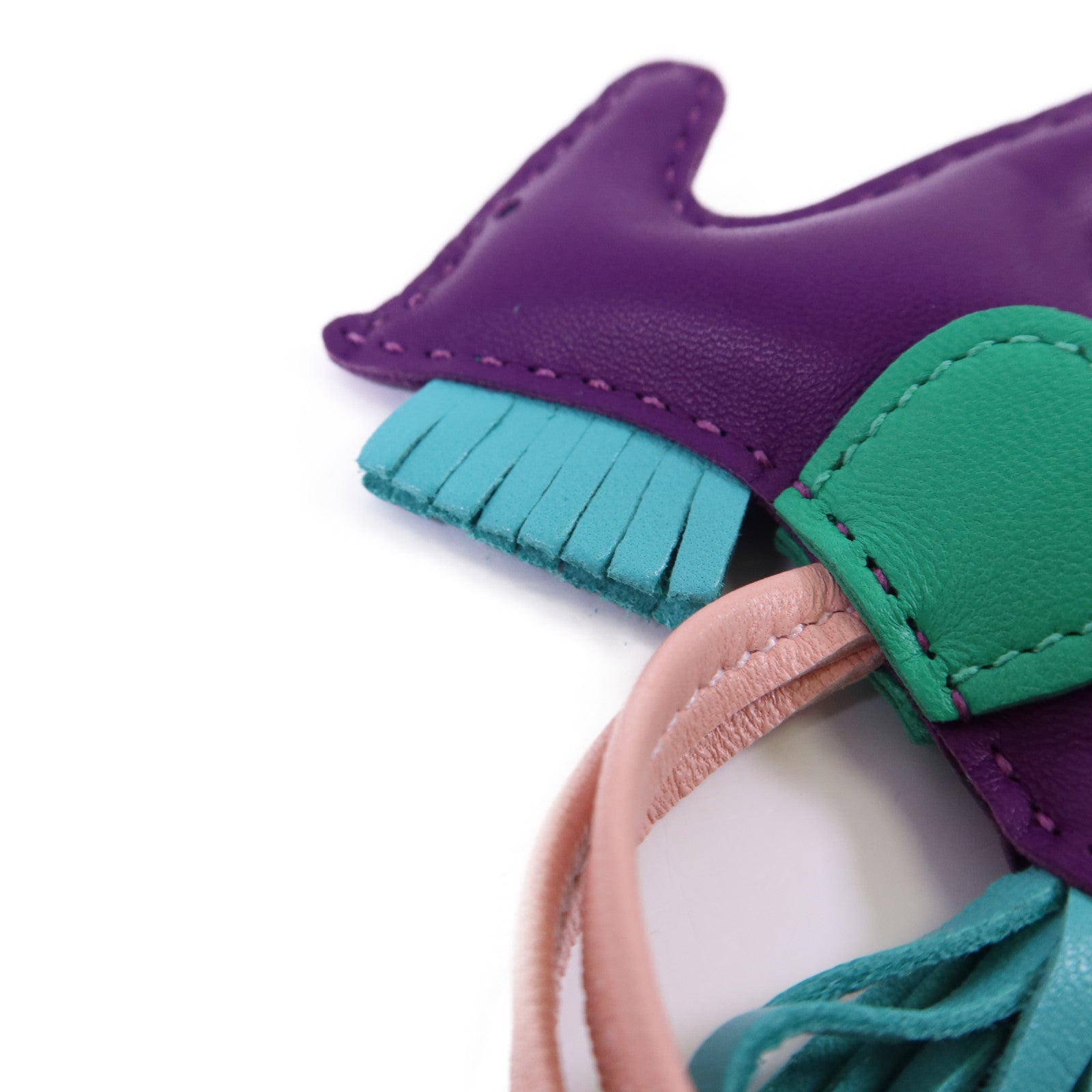 HERMES Milo皮革Rodeo PM掛飾Violet