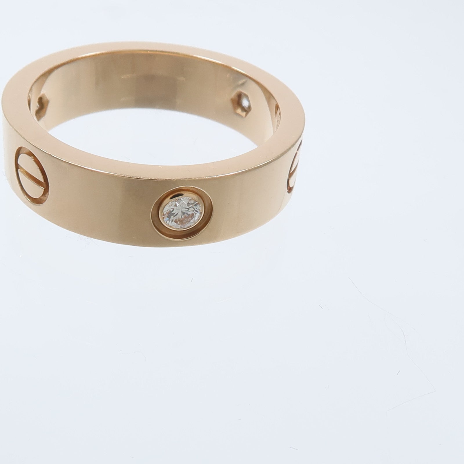 CARTIER 18K玫瑰金Love Ring 3P鑽石戒指