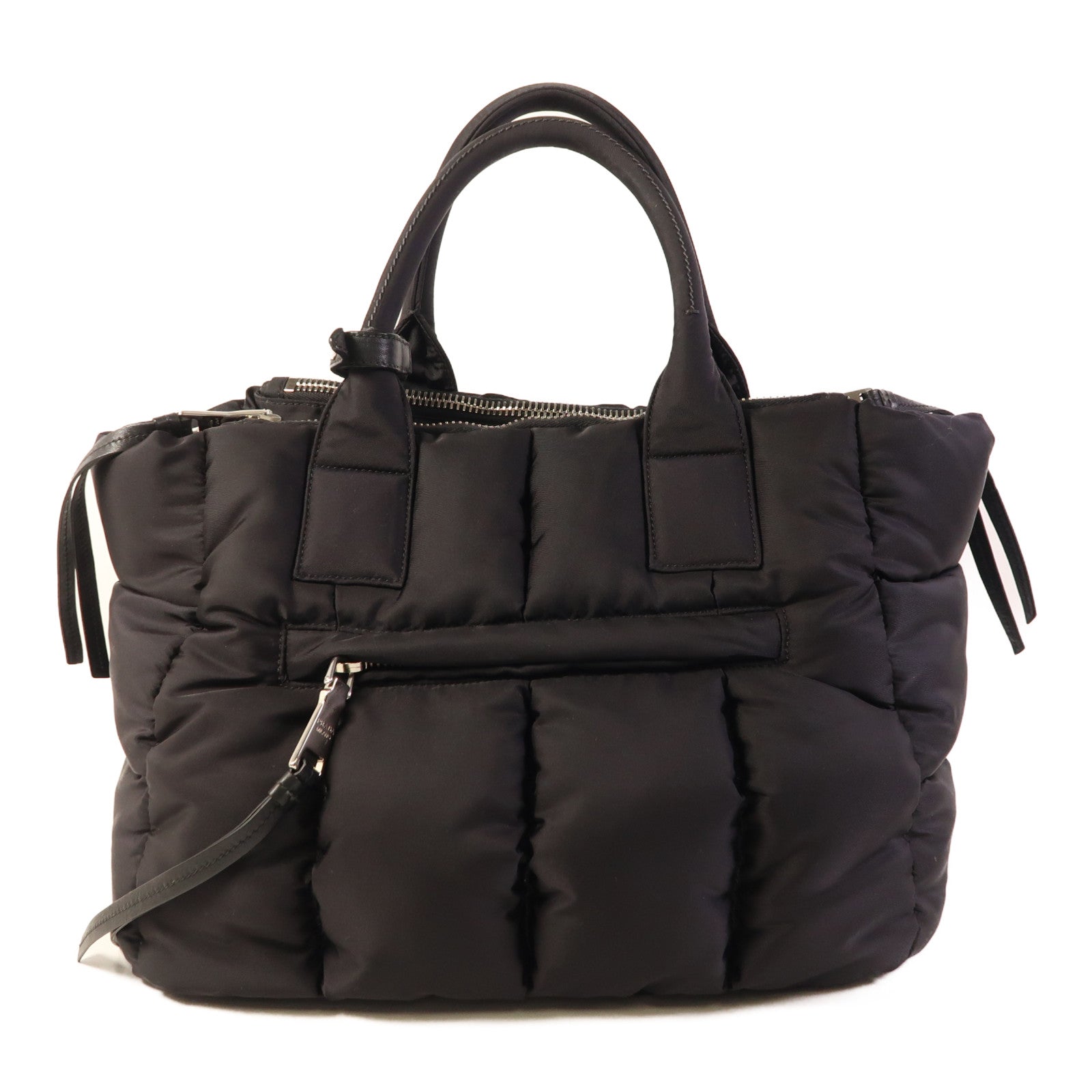 PRADA 尼龍2 Way Shoulder銀扣手挽肩背兩用袋