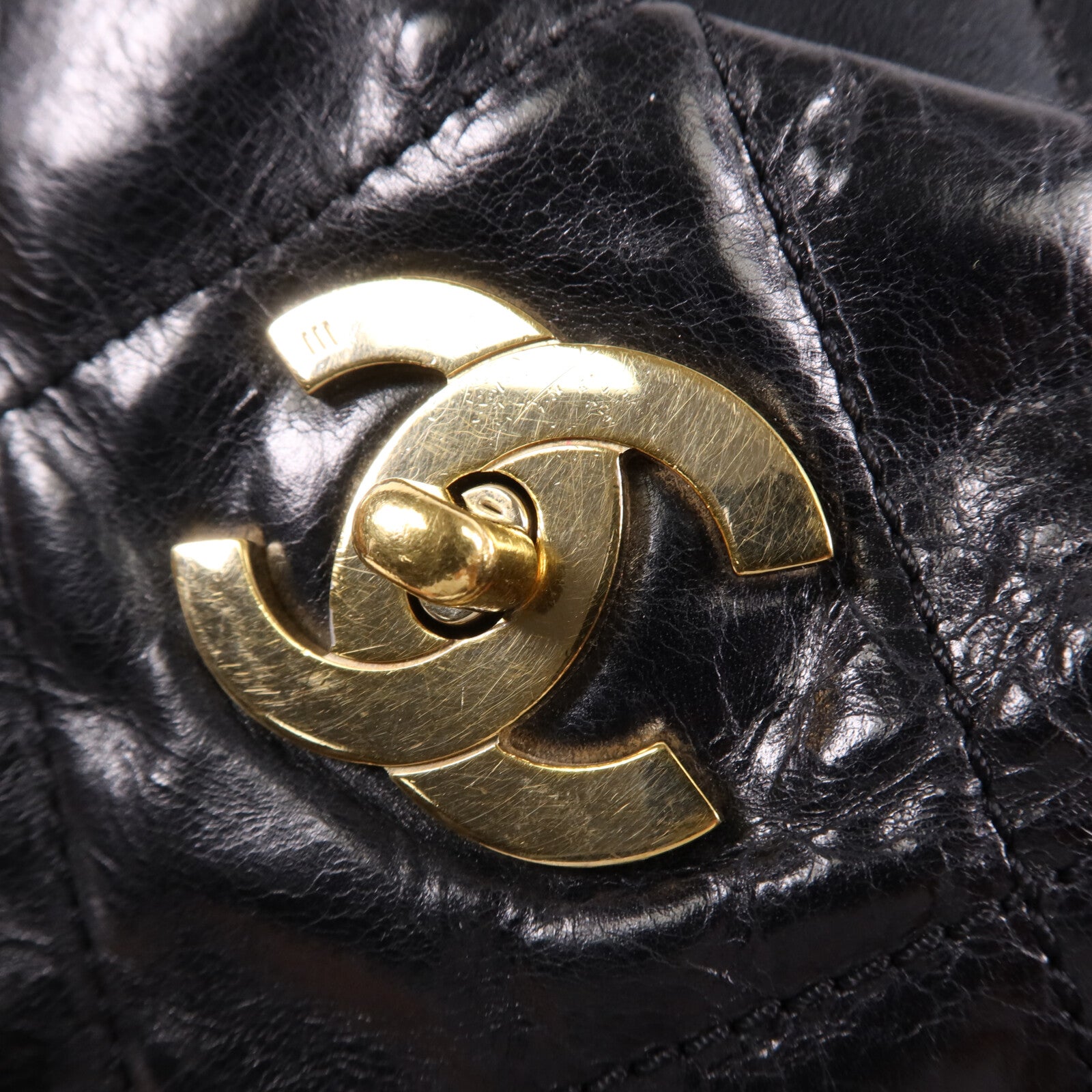 CHANEL 牛皮皮革Tote Bag金扣鏈帶肩背袋