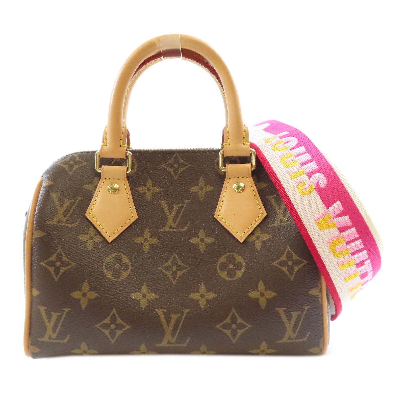 LOUIS VUITTON Monogram Speedy Bandouliere 20金扣手挽肩背兩用袋棕色