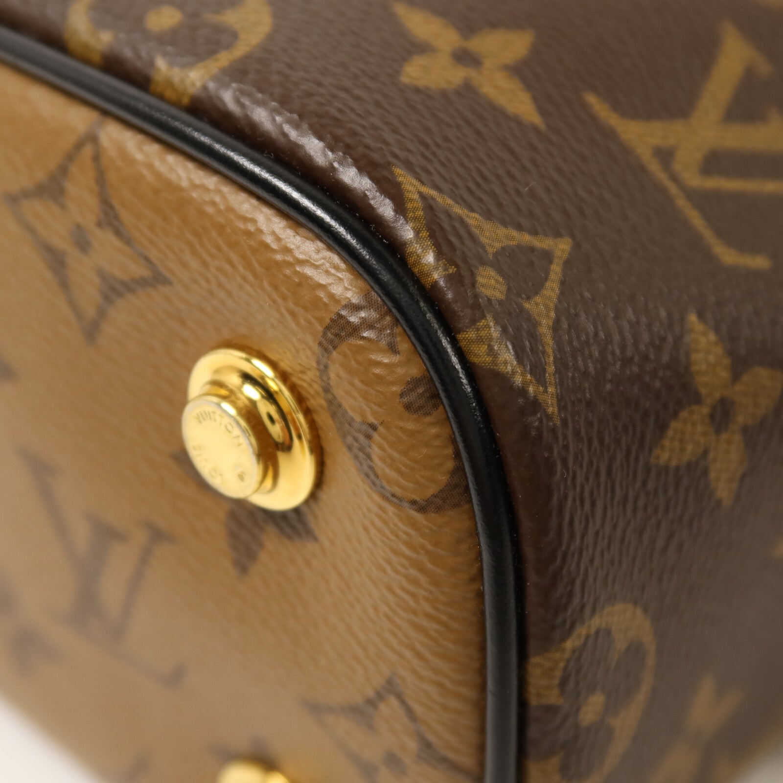 LOUIS VUITTON Monogram Reverse Vanity PM金扣鏈帶手挽肩背兩用袋