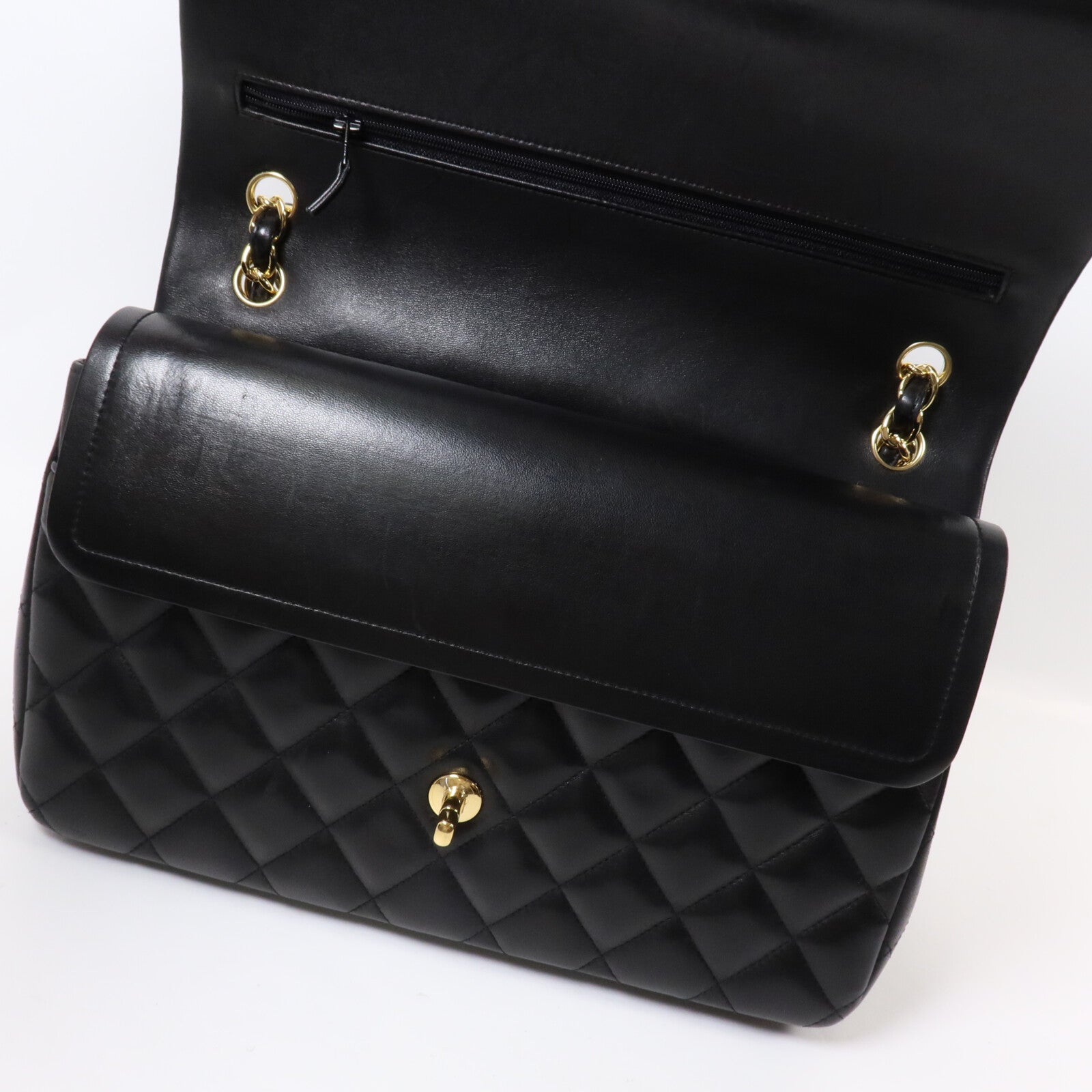 CHANEL 羊皮皮革Large Classic鏈帶肩背袋