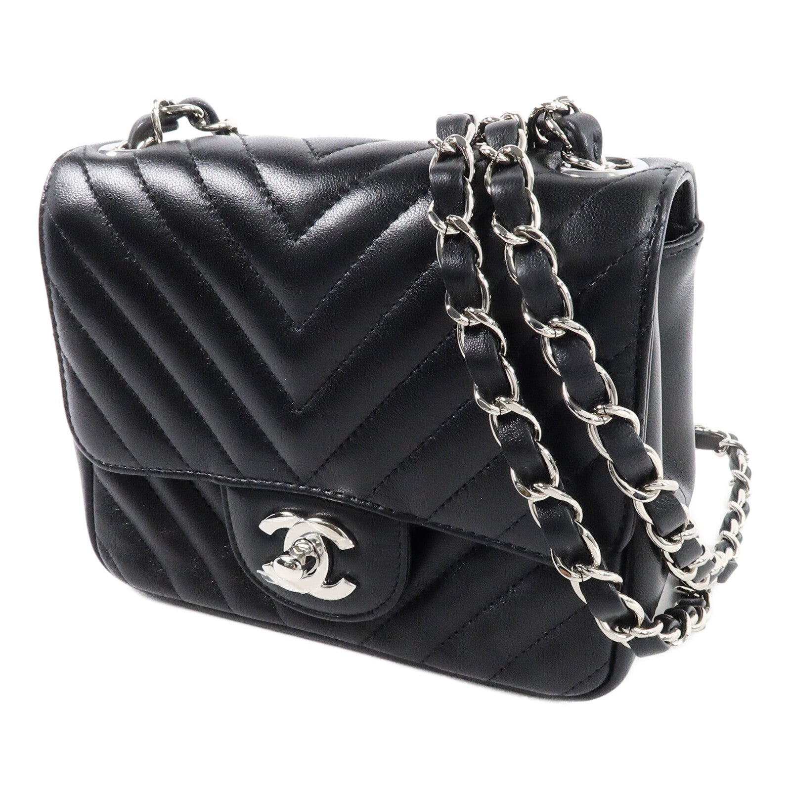 CHANEL 羊皮皮革Mini Classic 17鏈帶肩背袋