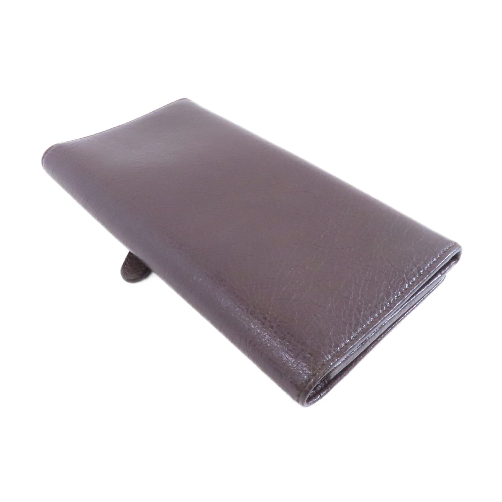 BALENCIAGA 羊皮皮革Giant Money Long Wallet金扣長錢包啡色