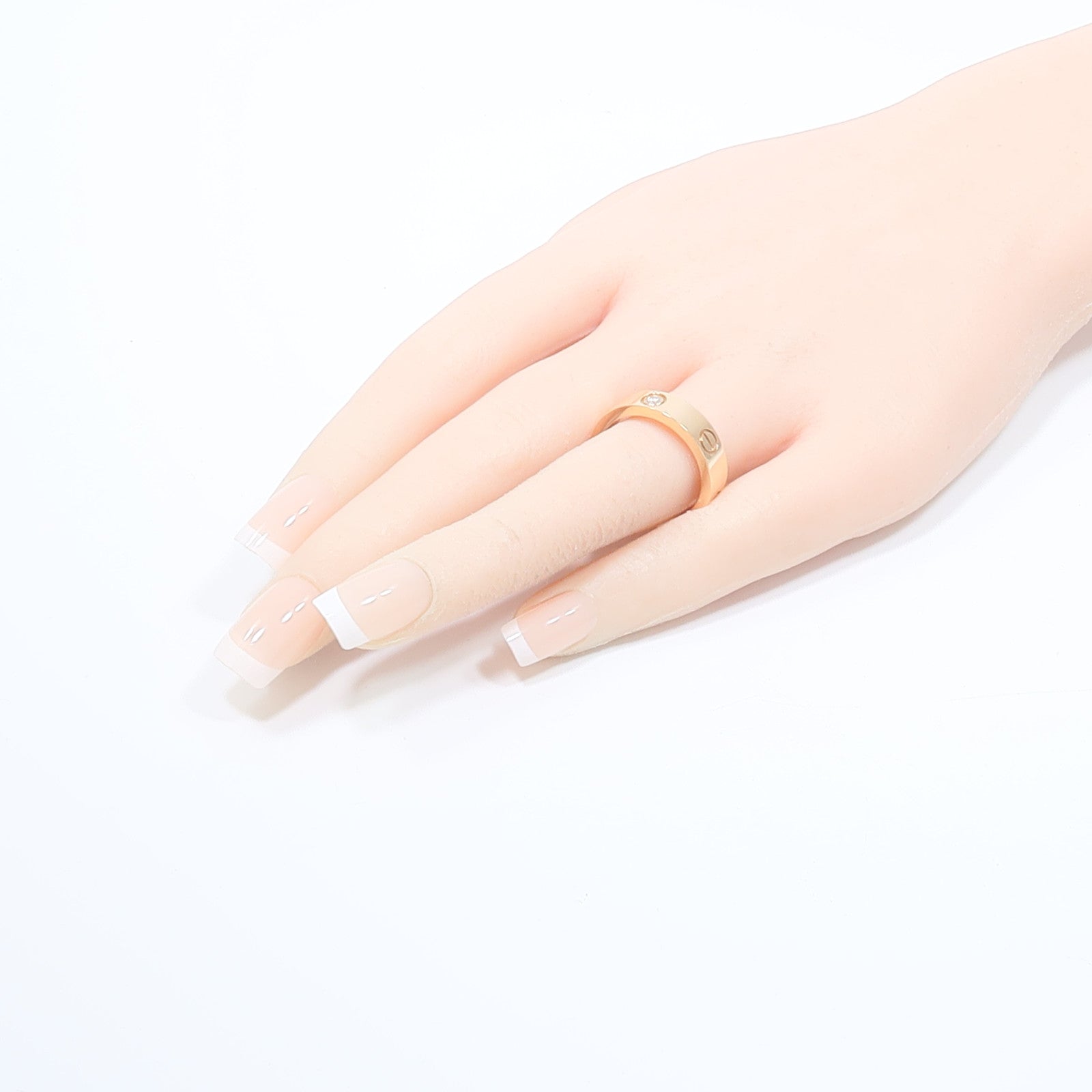 CARTIER 18K玫瑰金Love Ring 3P鑽石戒指
