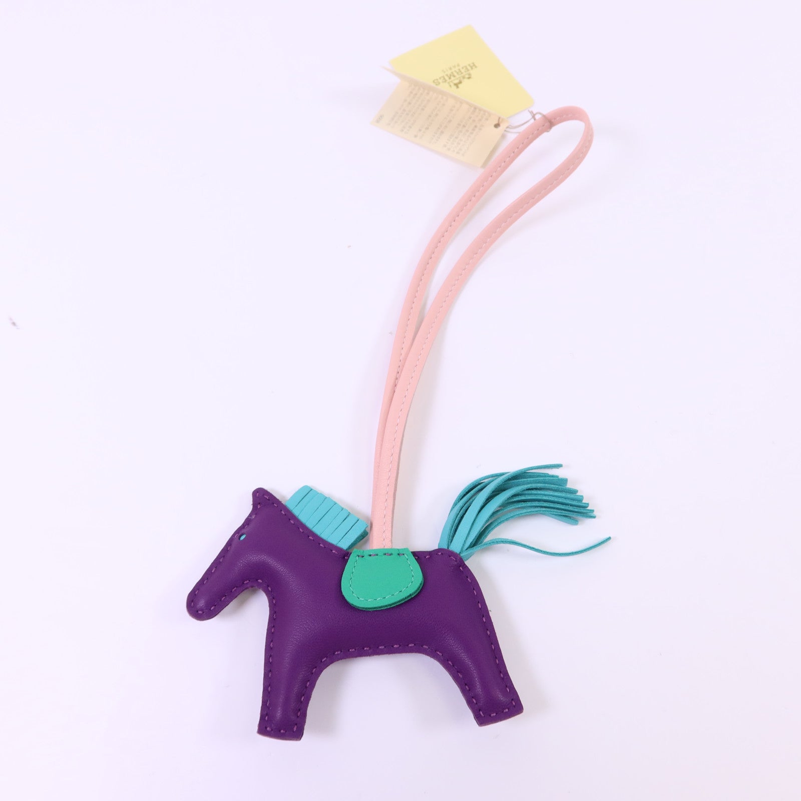 HERMES Milo皮革Rodeo PM掛飾Violet