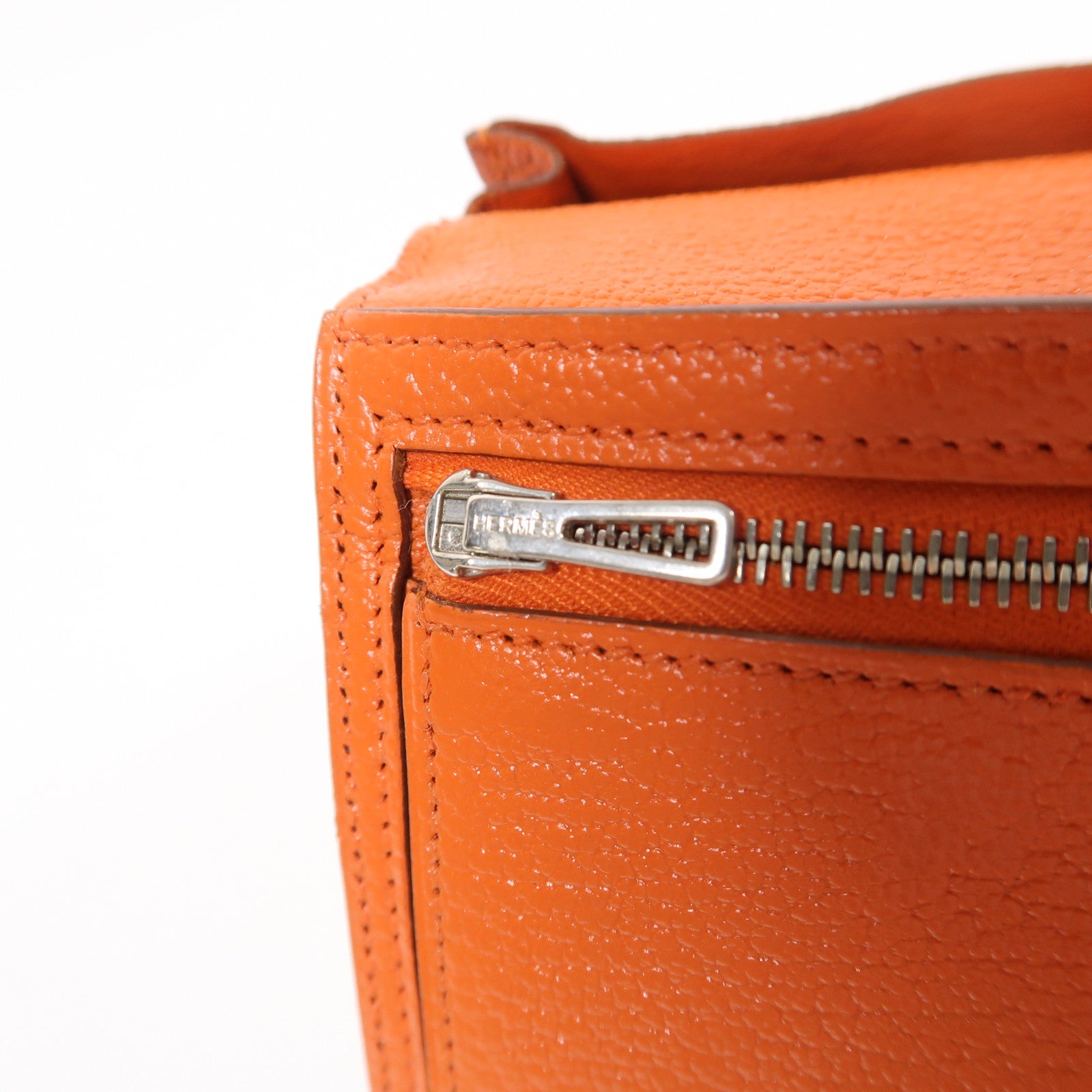 HERMES Chevre皮革Bean Long Wallet銀扣長錢包
