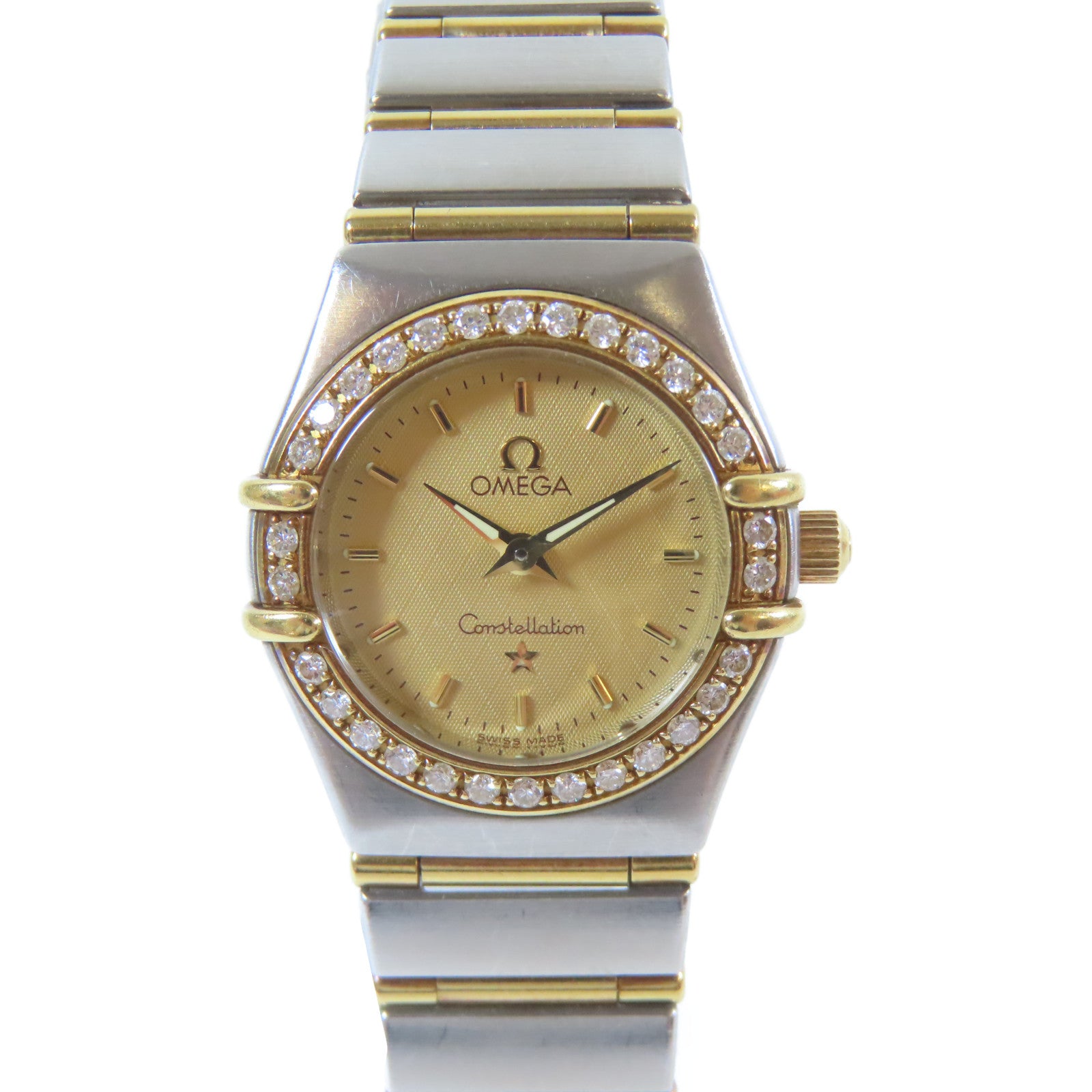 OMEGA 18K黃金/不鏽鋼Constellation My Choice石英機芯手錶金色#17cm