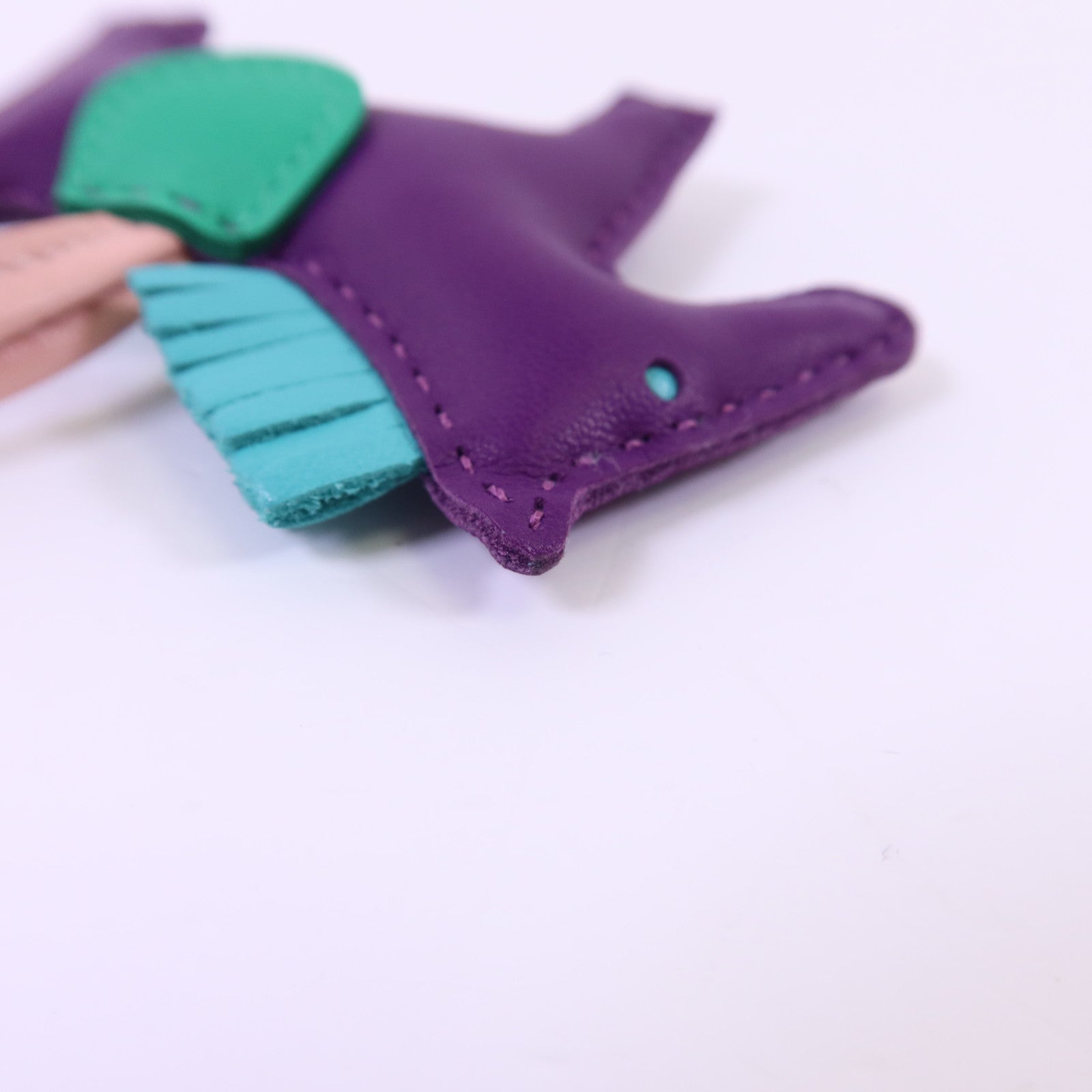 HERMES Milo皮革Rodeo PM掛飾Violet