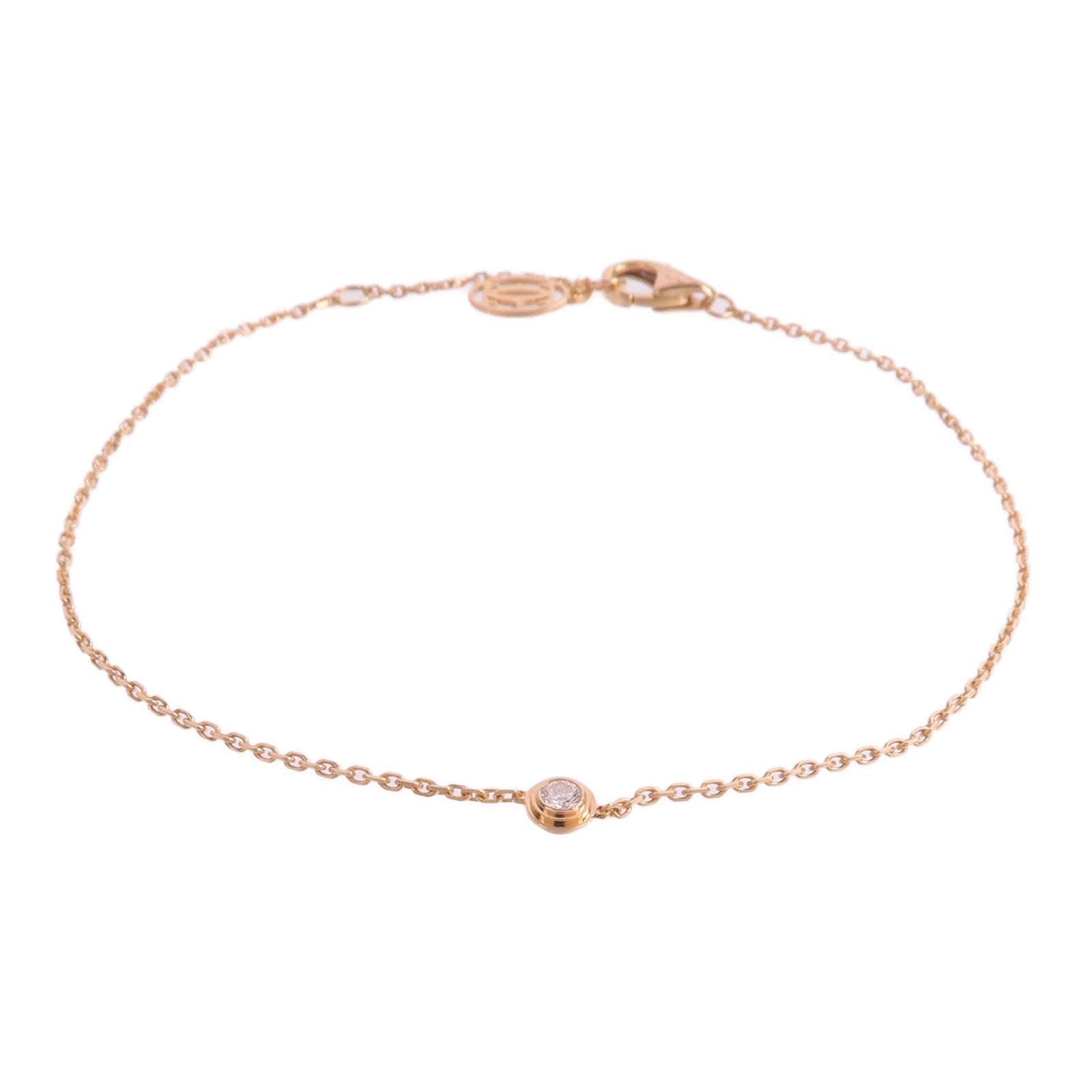 CARTIER 18K玫瑰金d'amour Mini Bracelet鑽石手鏈
