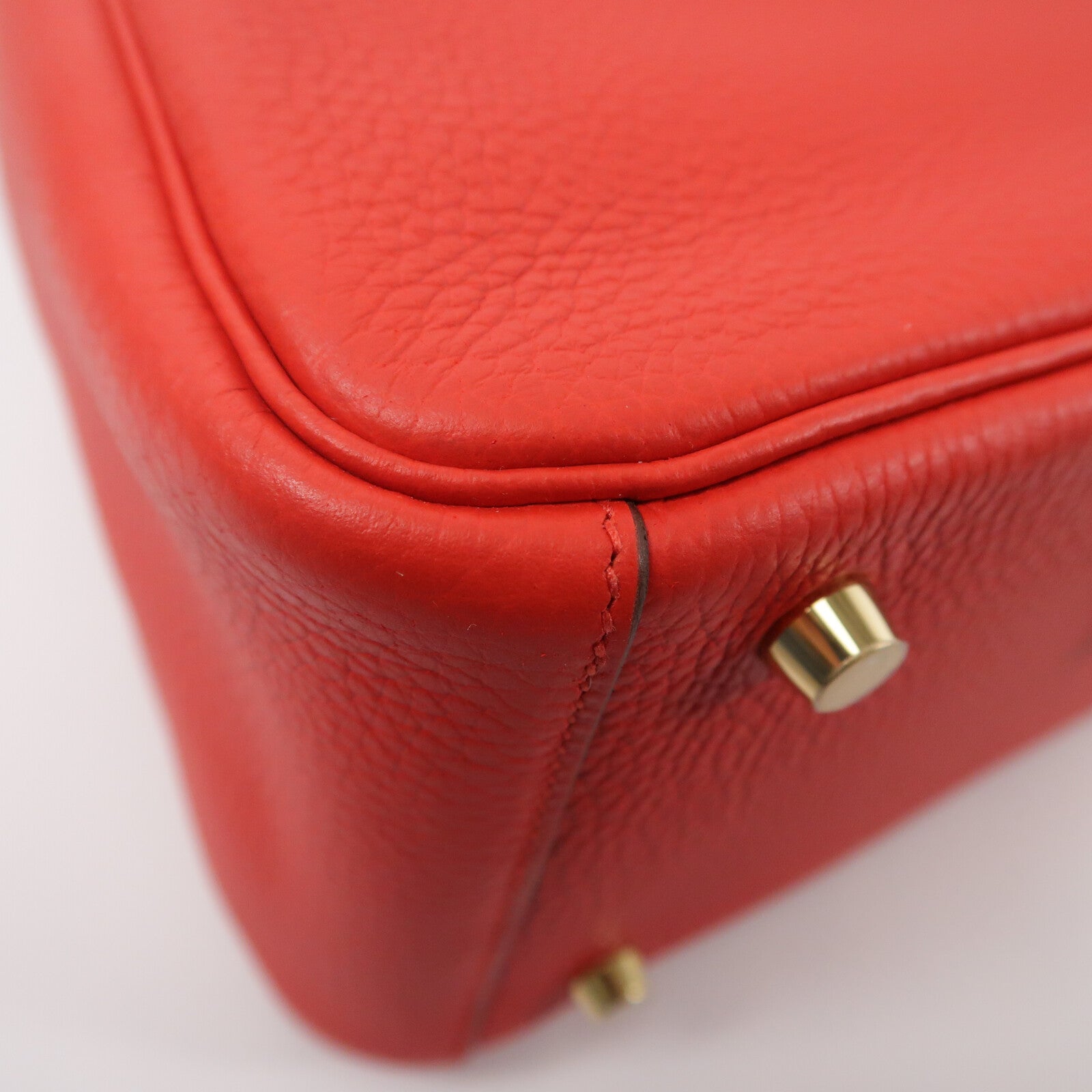 HERMES Clemence皮革Lindy 26手挽肩背兩用袋Rouge de Coeur