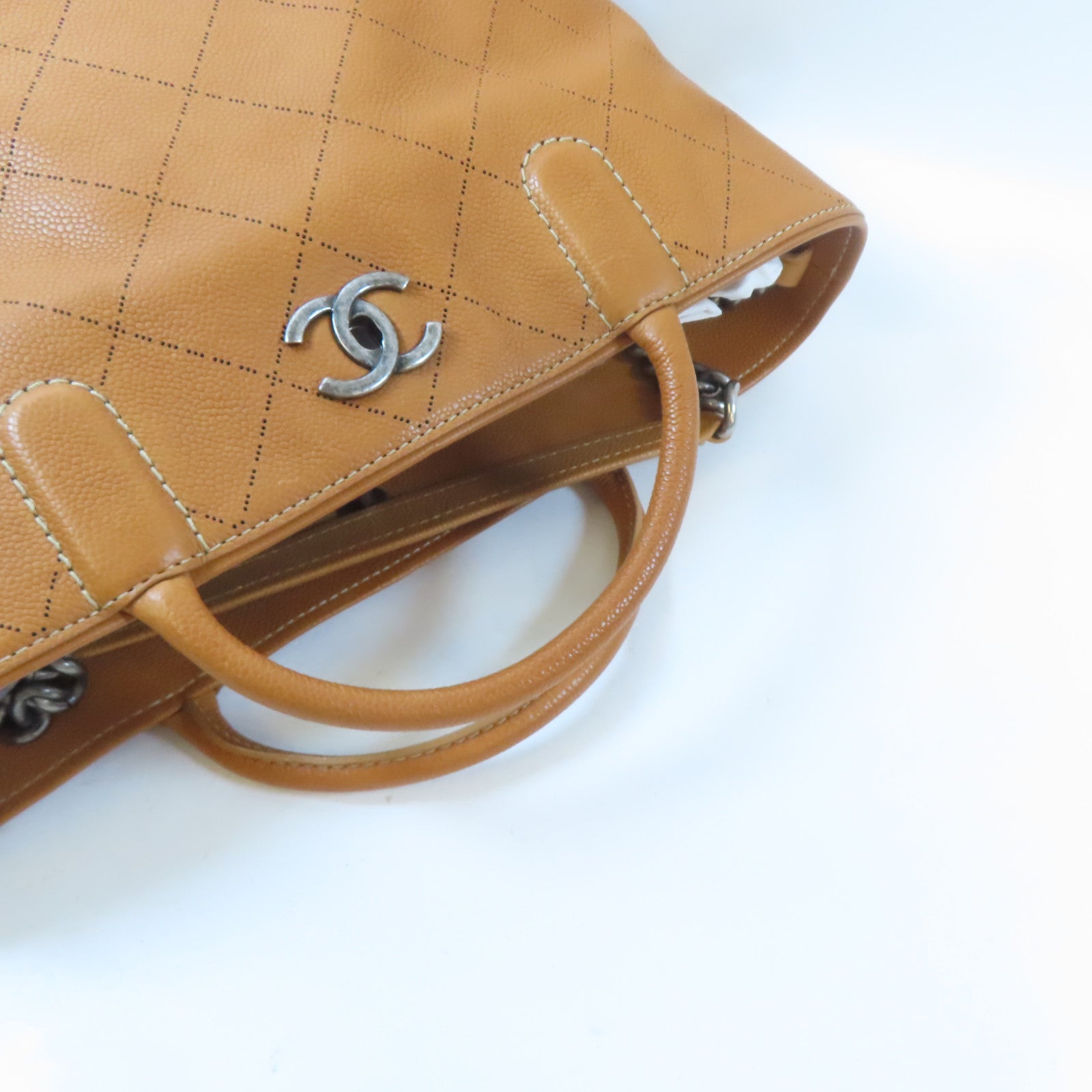 CHANEL 【激減優惠】菱格牛皮皮革2 Way Shoulder Bag手挽肩背兩用袋啡色