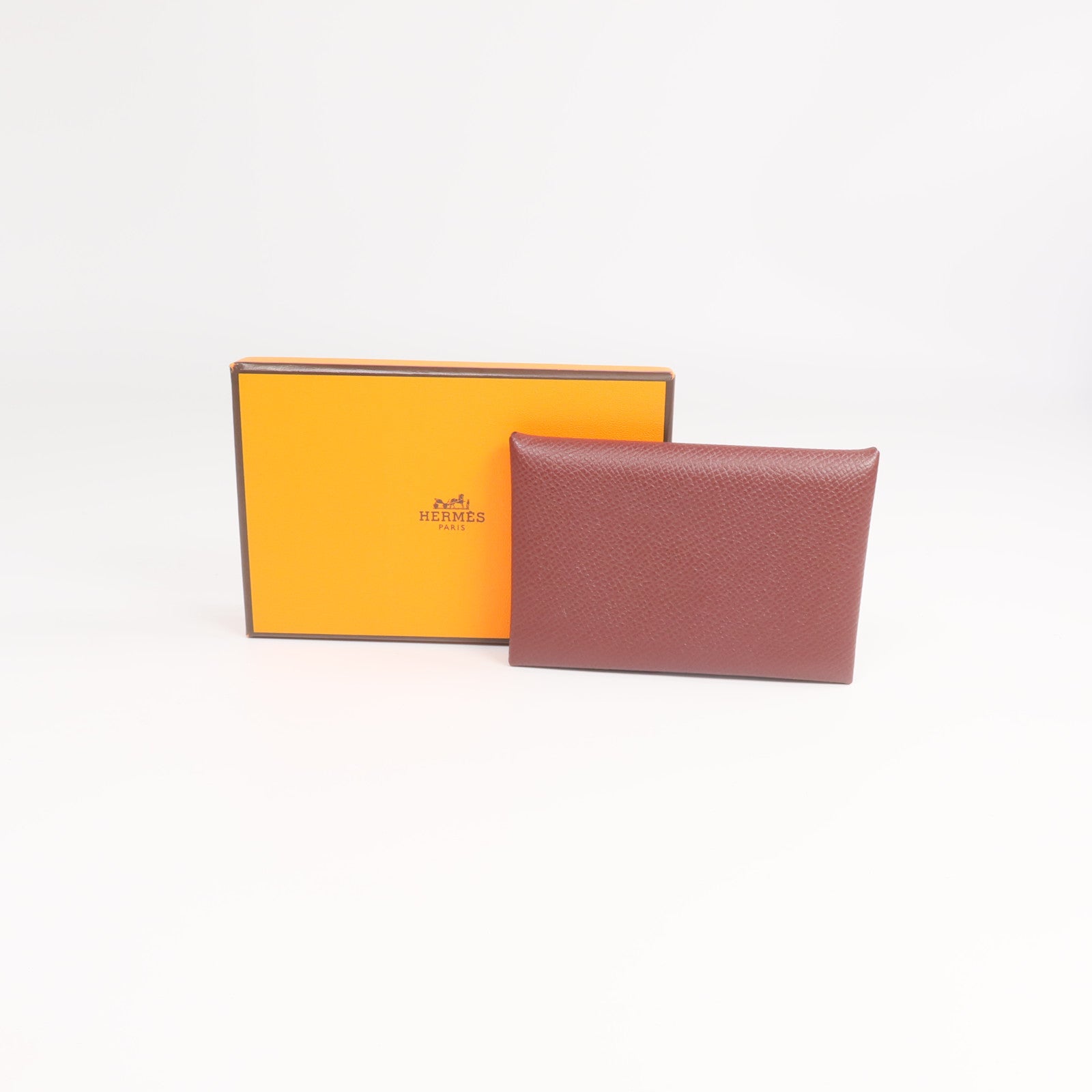 HERMES 【激減優惠】Epsom皮革Calvi Card Holder銀扣卡片套