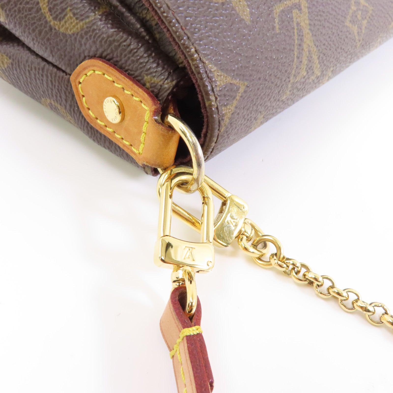 LOUIS VUITTON Monogram Favorite MM金扣手挽肩背兩用袋啡色