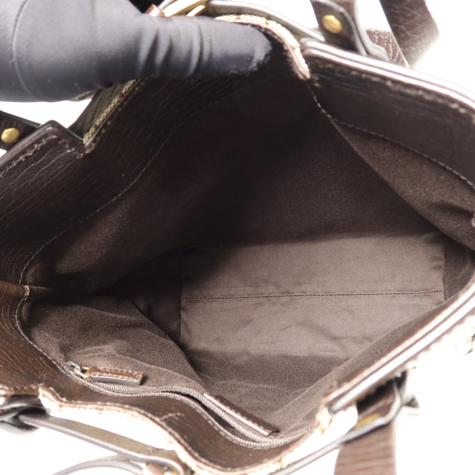 GUCCI 帆布/牛皮皮革Tote Bag手挽袋