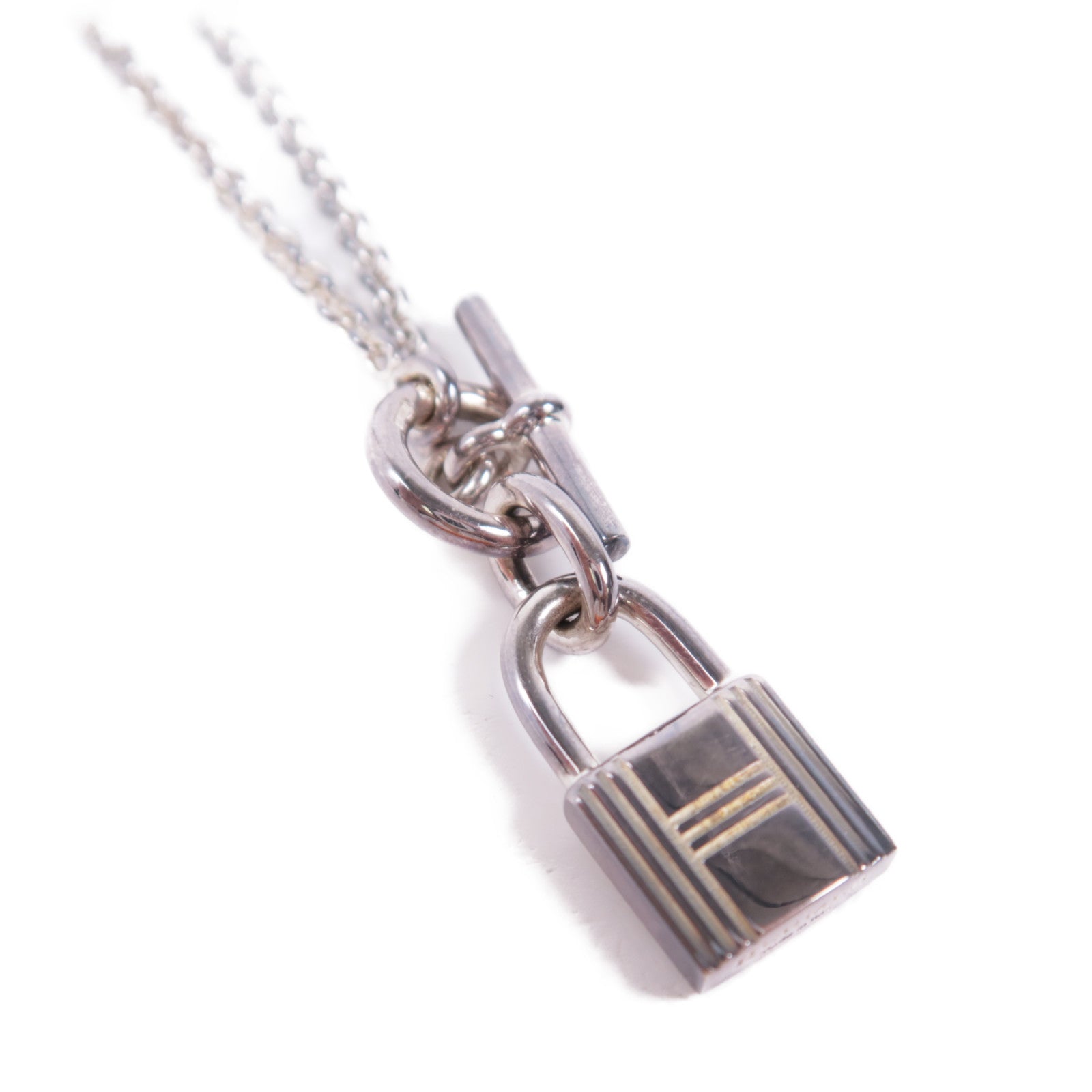 HERMES Kelly Cadenas Pendant Necklace Silver 925