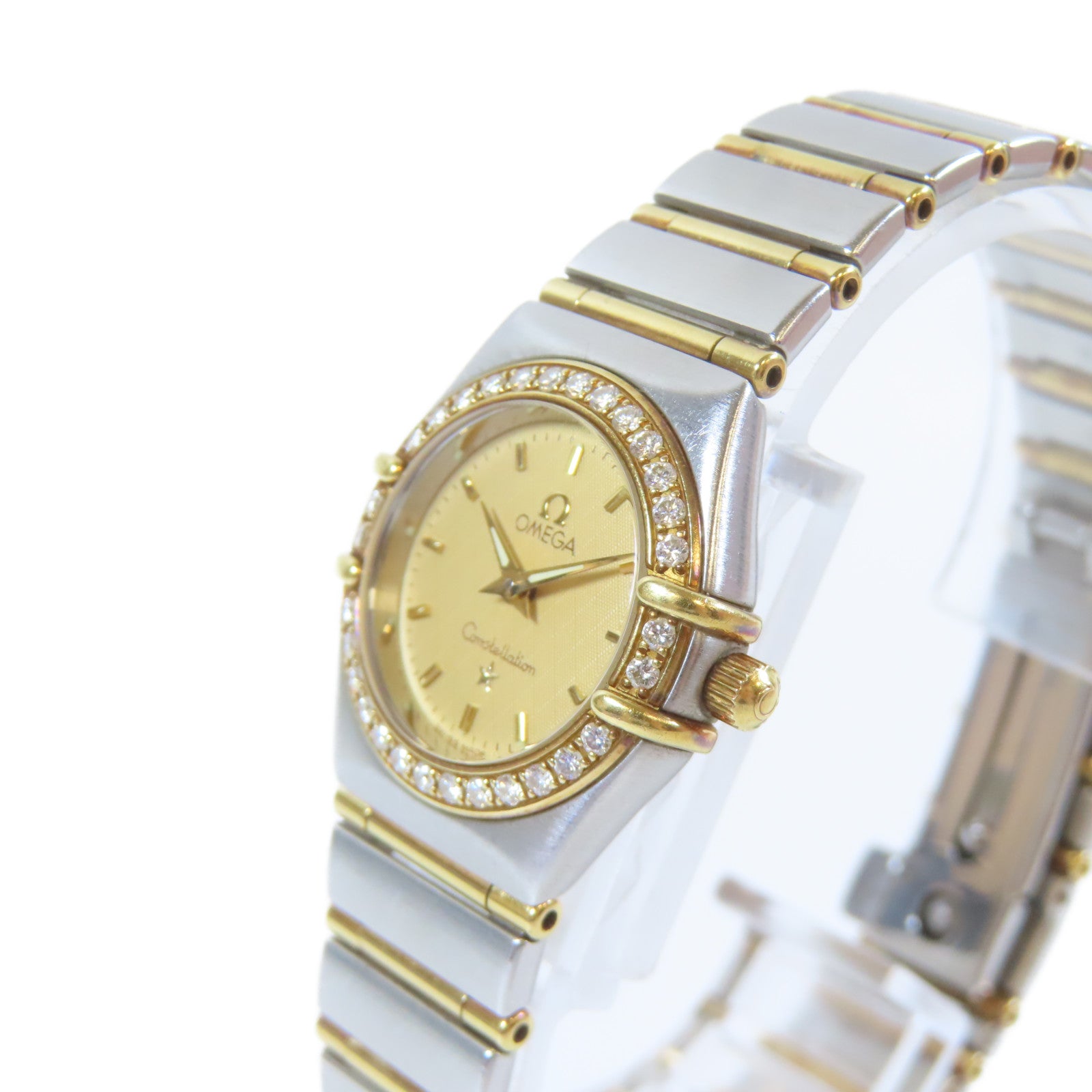 OMEGA 18K黃金/不鏽鋼Constellation My Choice石英機芯手錶金色#17cm