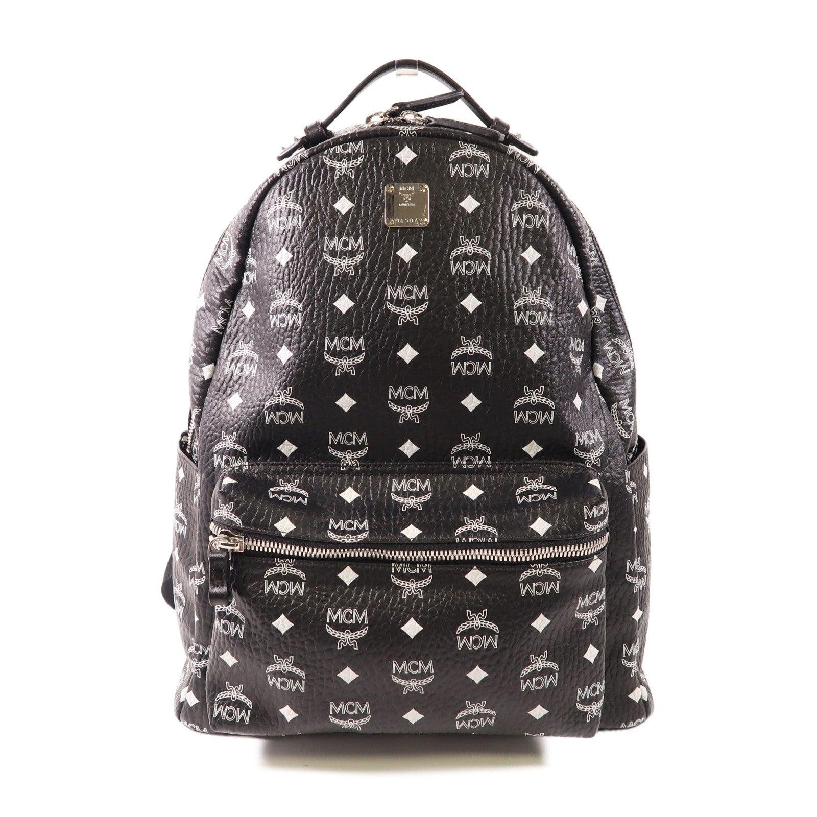 MCM 塗層帆布Backpack銀扣背包